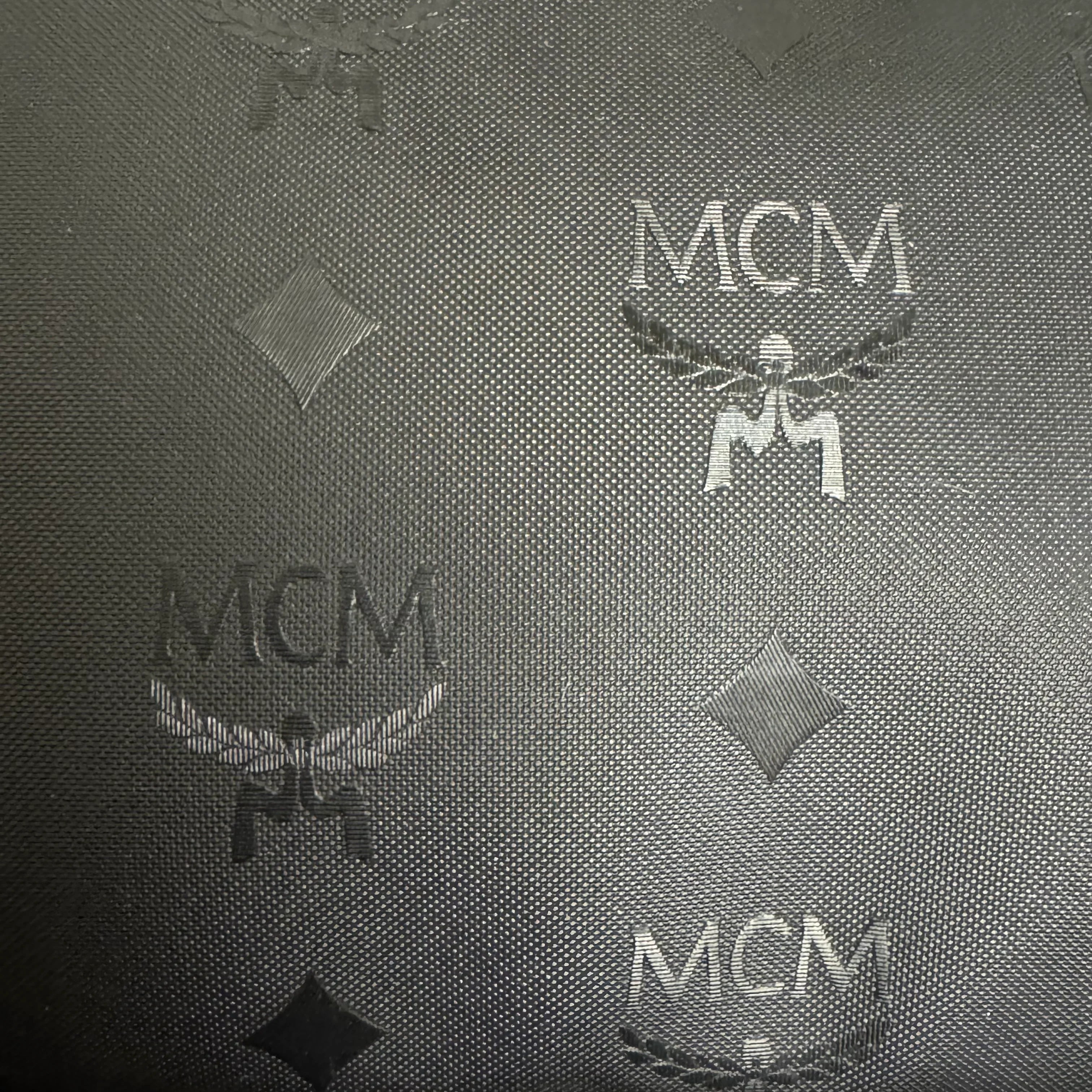 MCM Large Visetos Nylon Tote Bag Black