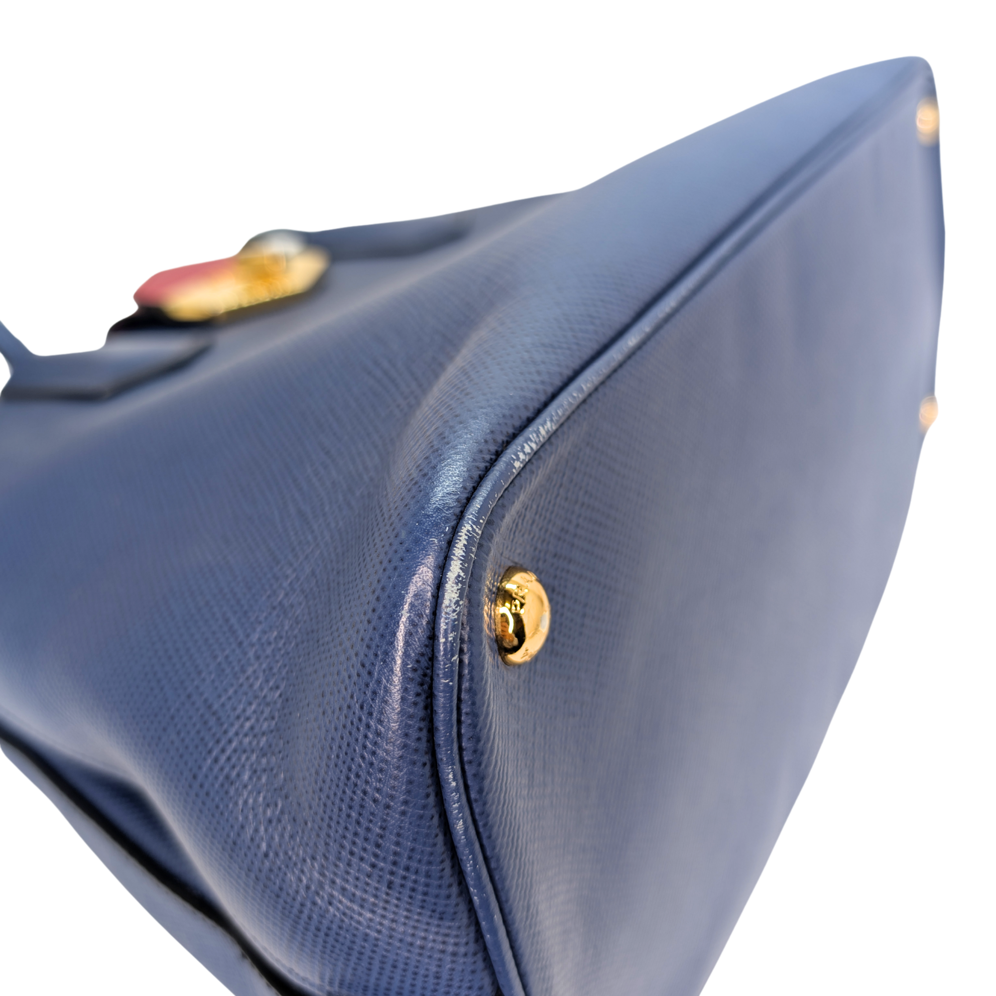 Prada Saffiano Cuir Tote Bag Navy Blue