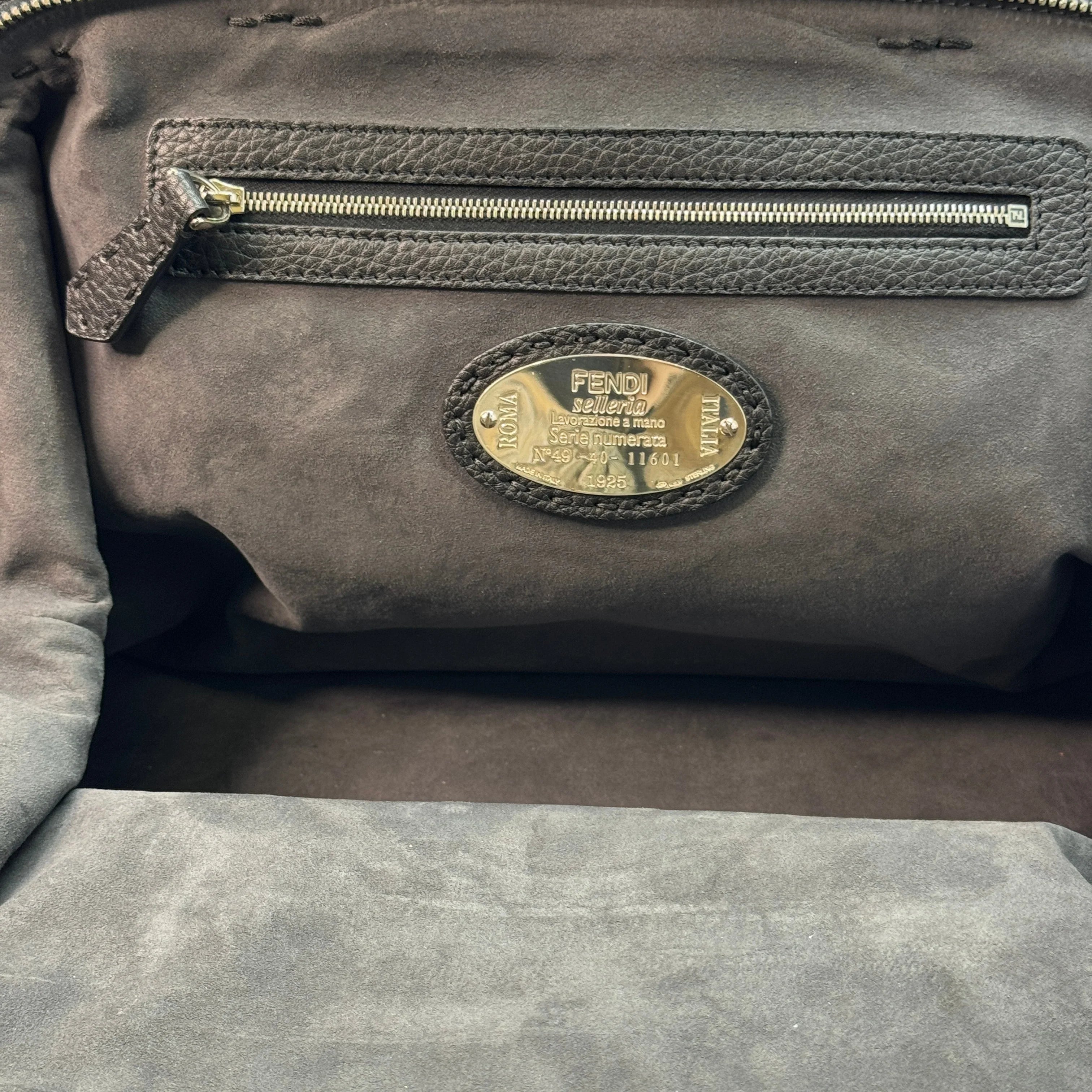 Fendi Cuoio Romano Selleria Adele 1328 Bag Black - Lost Designer