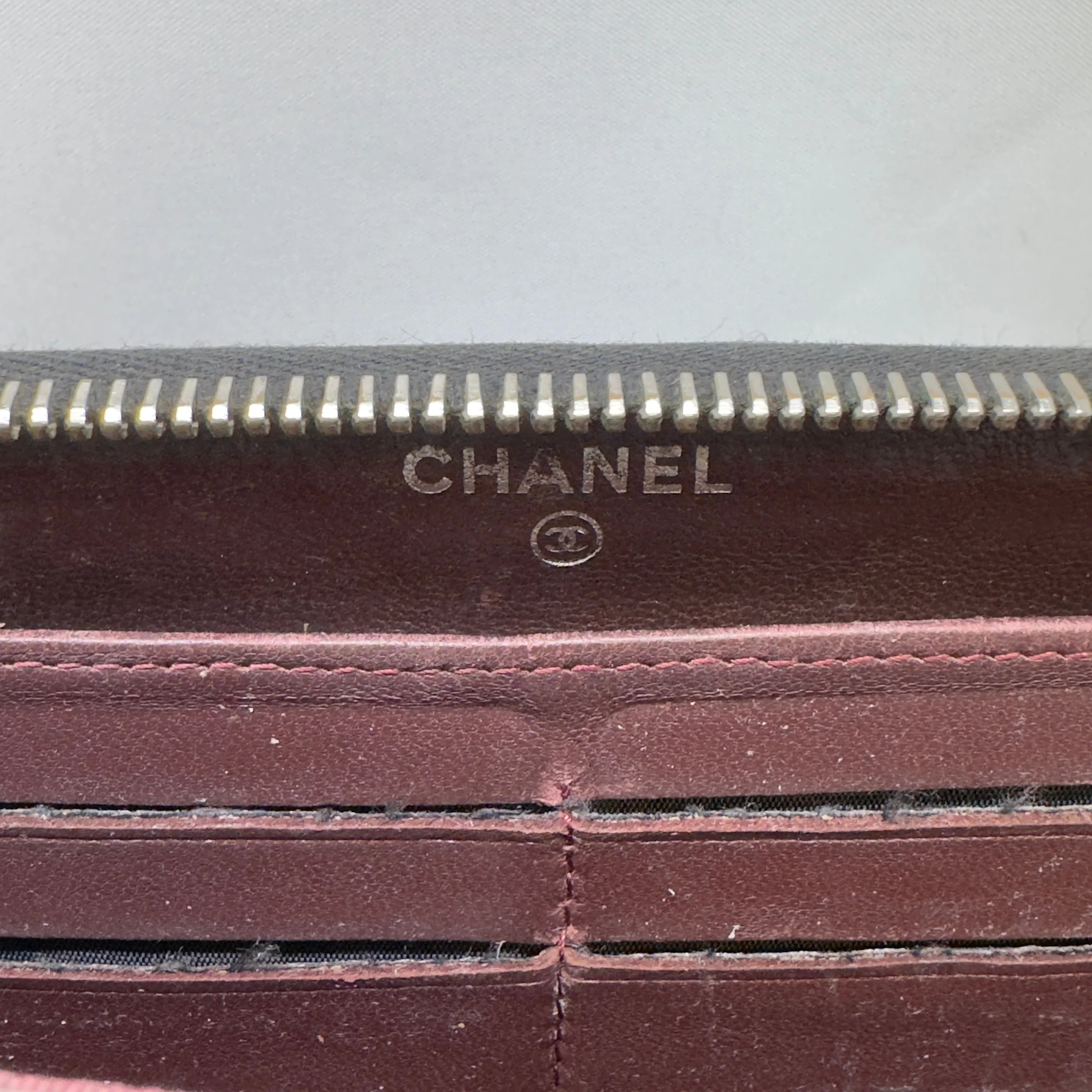 Chanel Lambskin Quilted Large Gusset Zip Around Wallet Black - Lost Designer