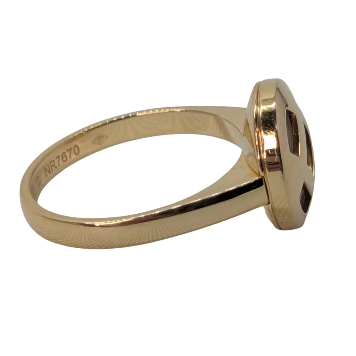 Cartier Pasha Mother Of Pearl 18K Gold Ring Size M½ - Lost Designer