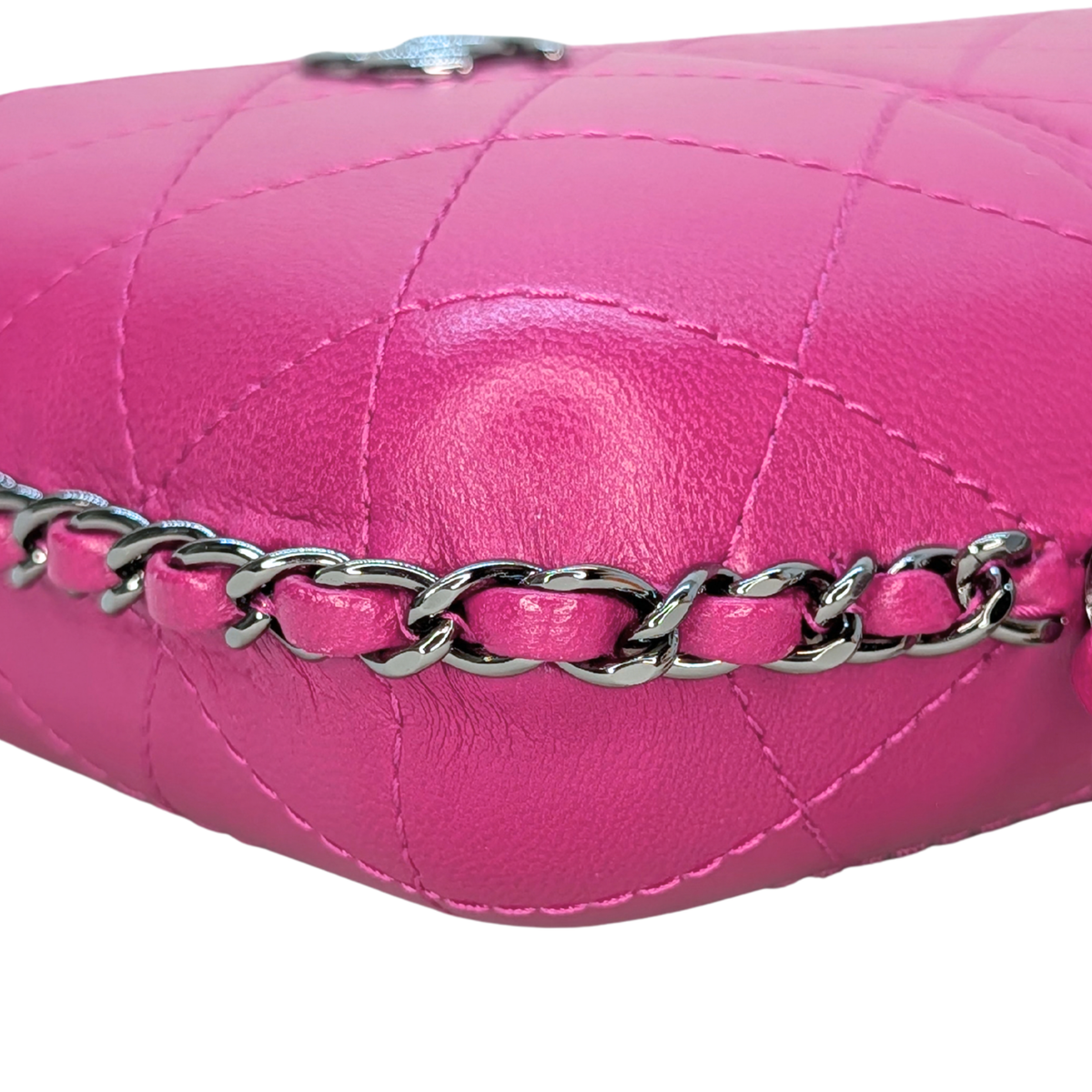 Chanel Lambskin Quilted Chain Around Phone Holder