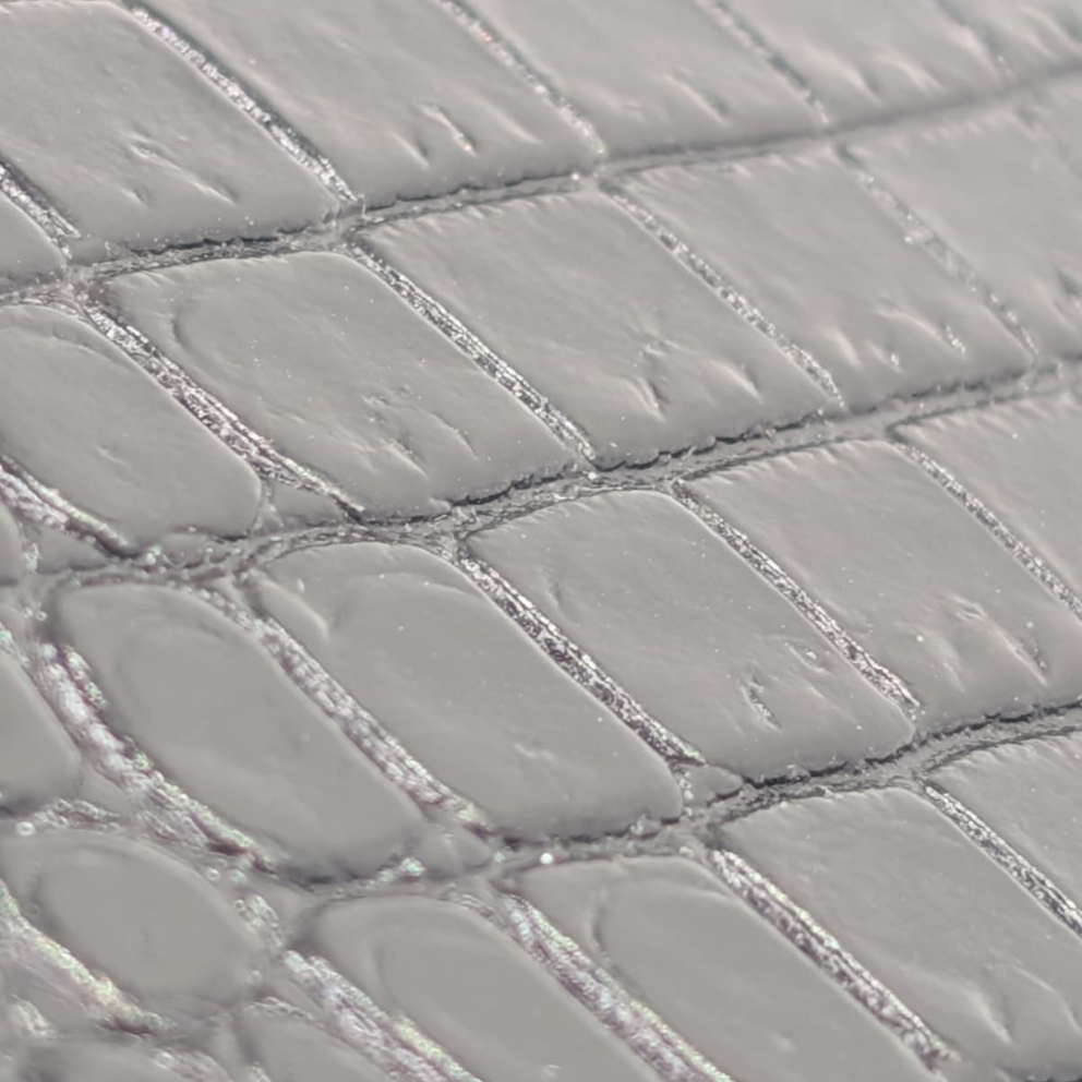 Saint Laurent Small Uptown Pouch In Crocodile-Embossed Leather Black