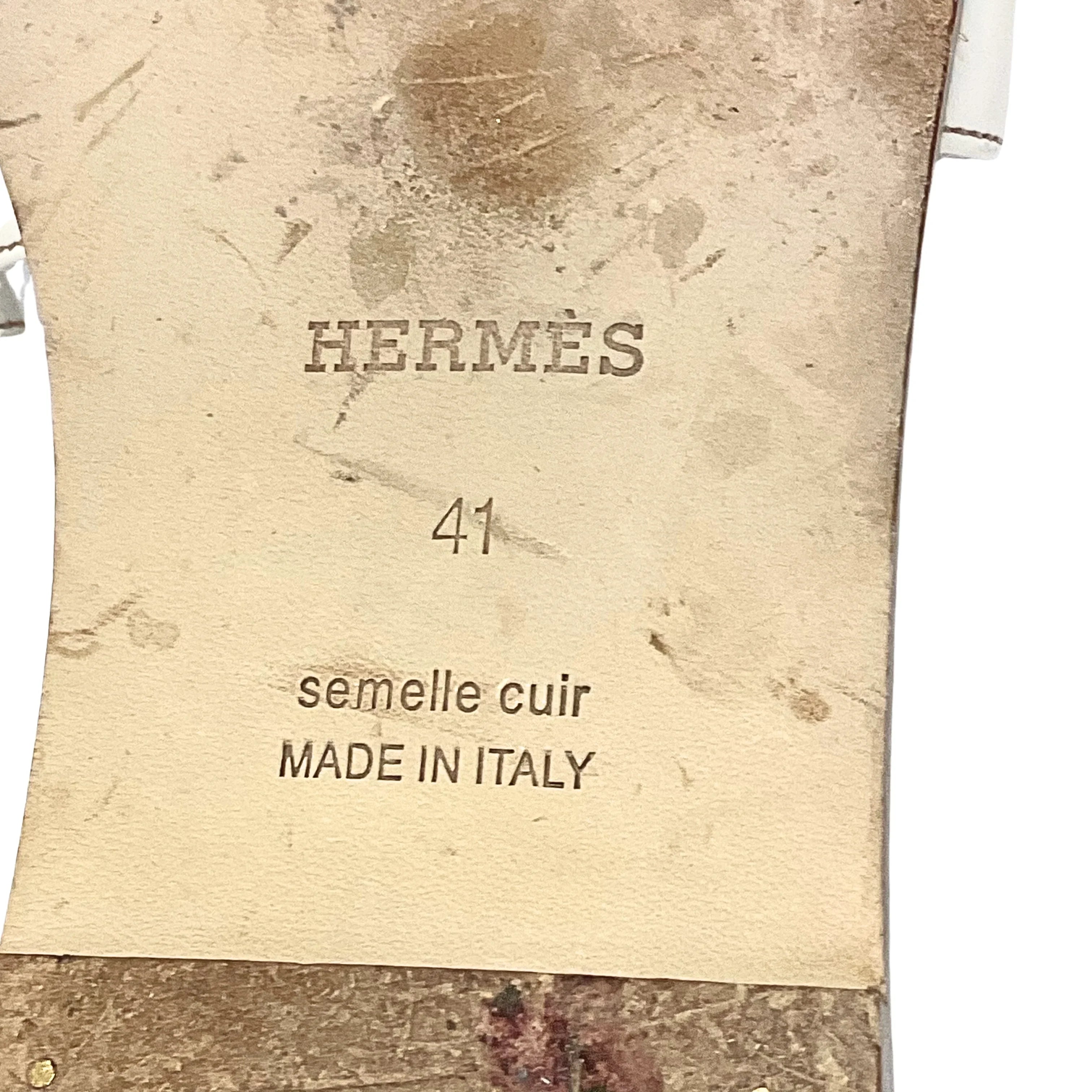 Hermes Oran Sandals White size 41 - Lost Designer