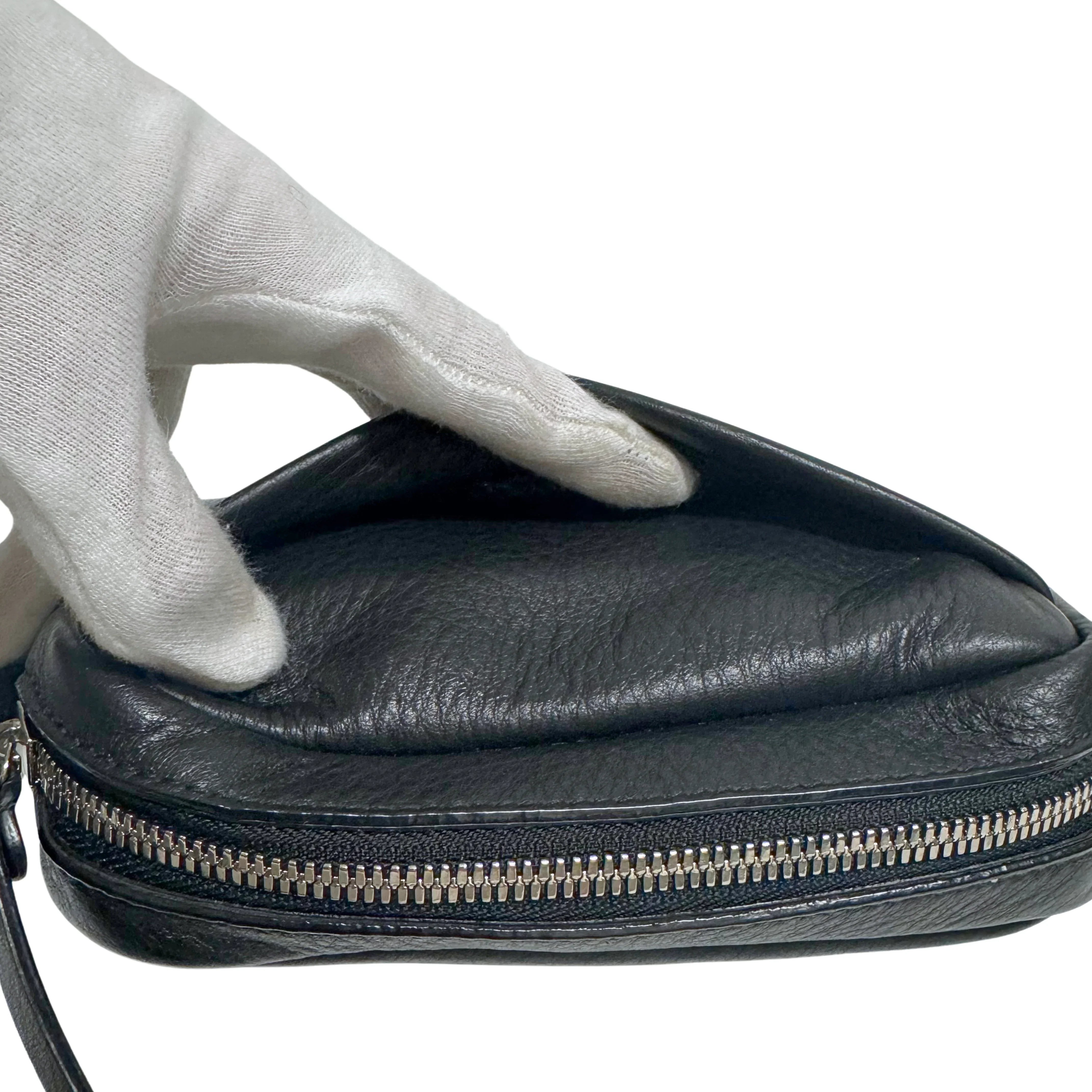 BALENCIAGA Calfskin Logo Everyday Camera Bag /Black