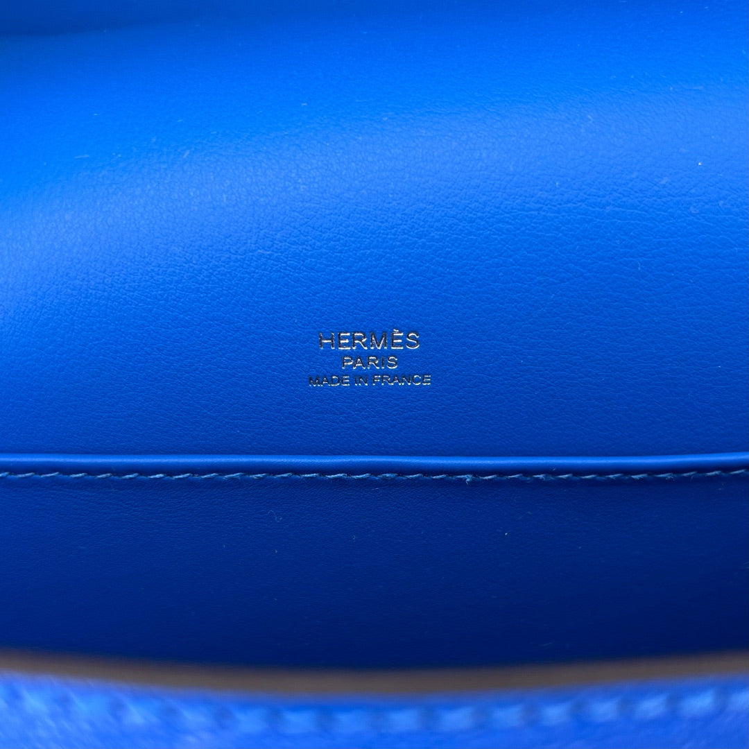 HERMÈS Geta Bag Bleu Electrique Mysore Goatskin 2024 Stamp