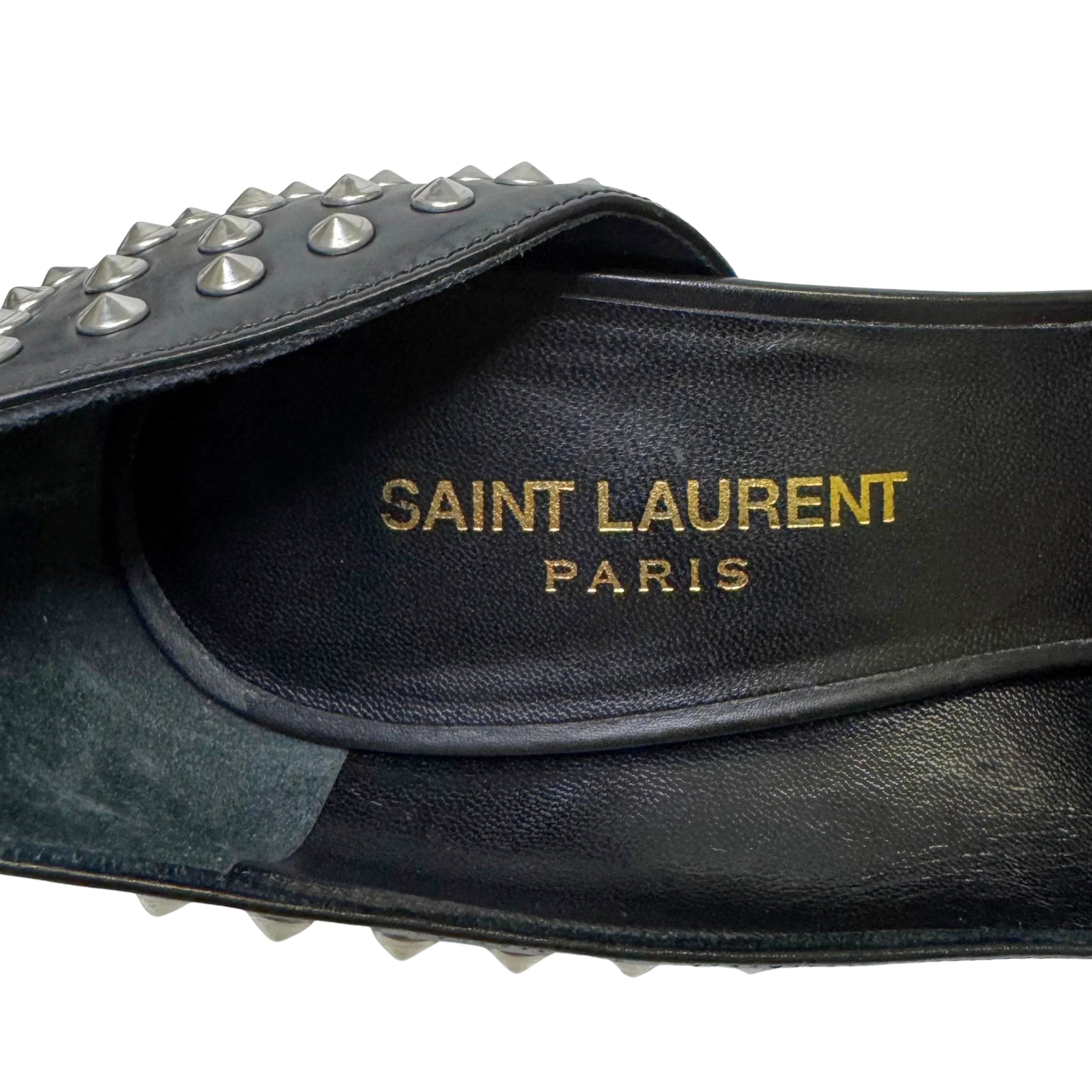 Yves Saint Laurent Leather Printed Rock stud D'Orsay Pumps