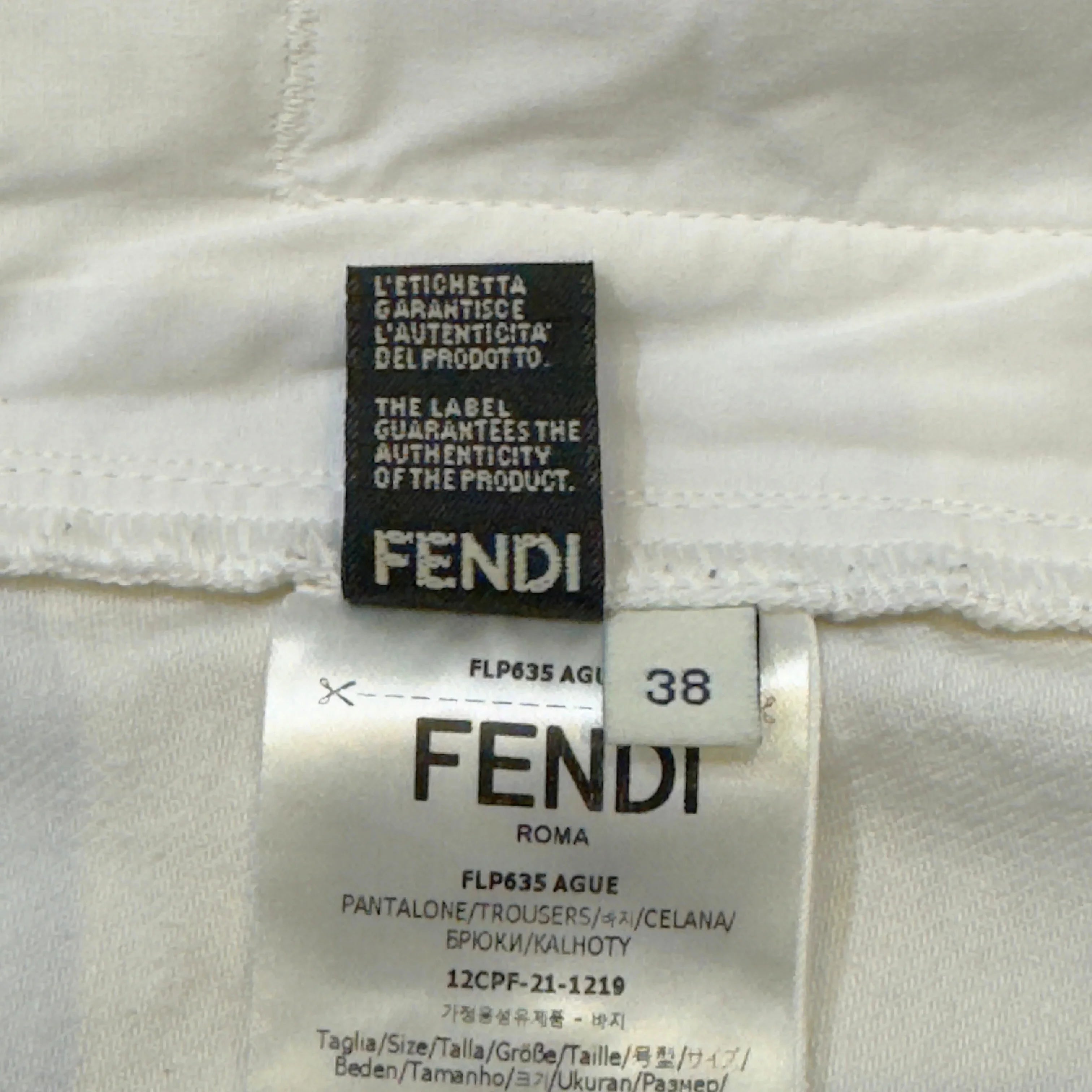 Fendi Denim Setup Shorts White 38 - Lost Designer