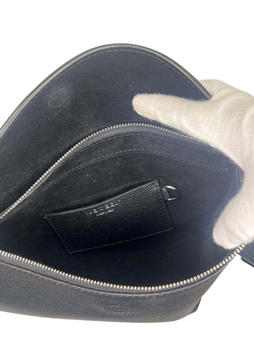 Alexander McQueen Black Leather T-Bar Sling Shoulder Bag