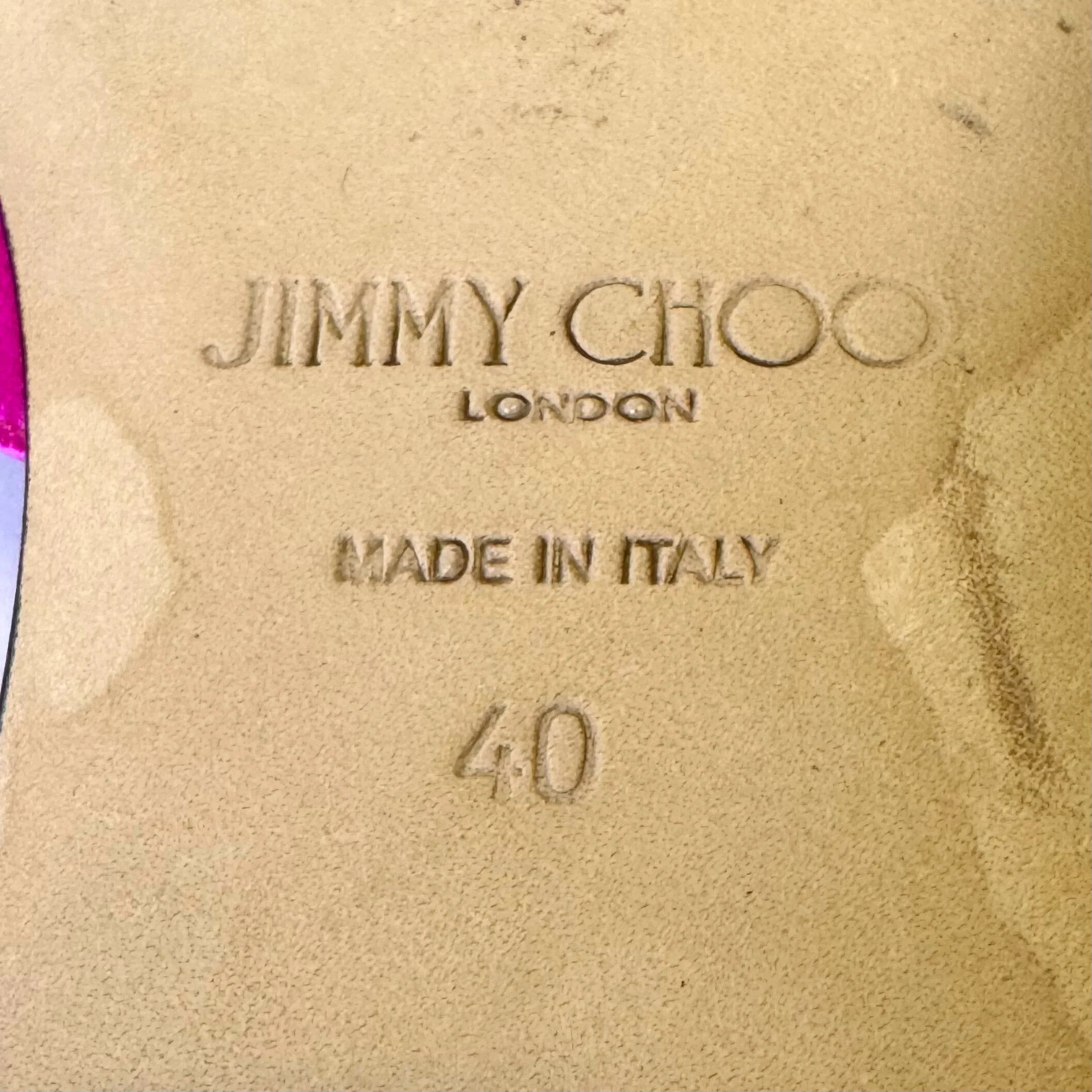 Jimmy Choo Saeda Fuchisca Satin Flats , 40 - Lost Designer