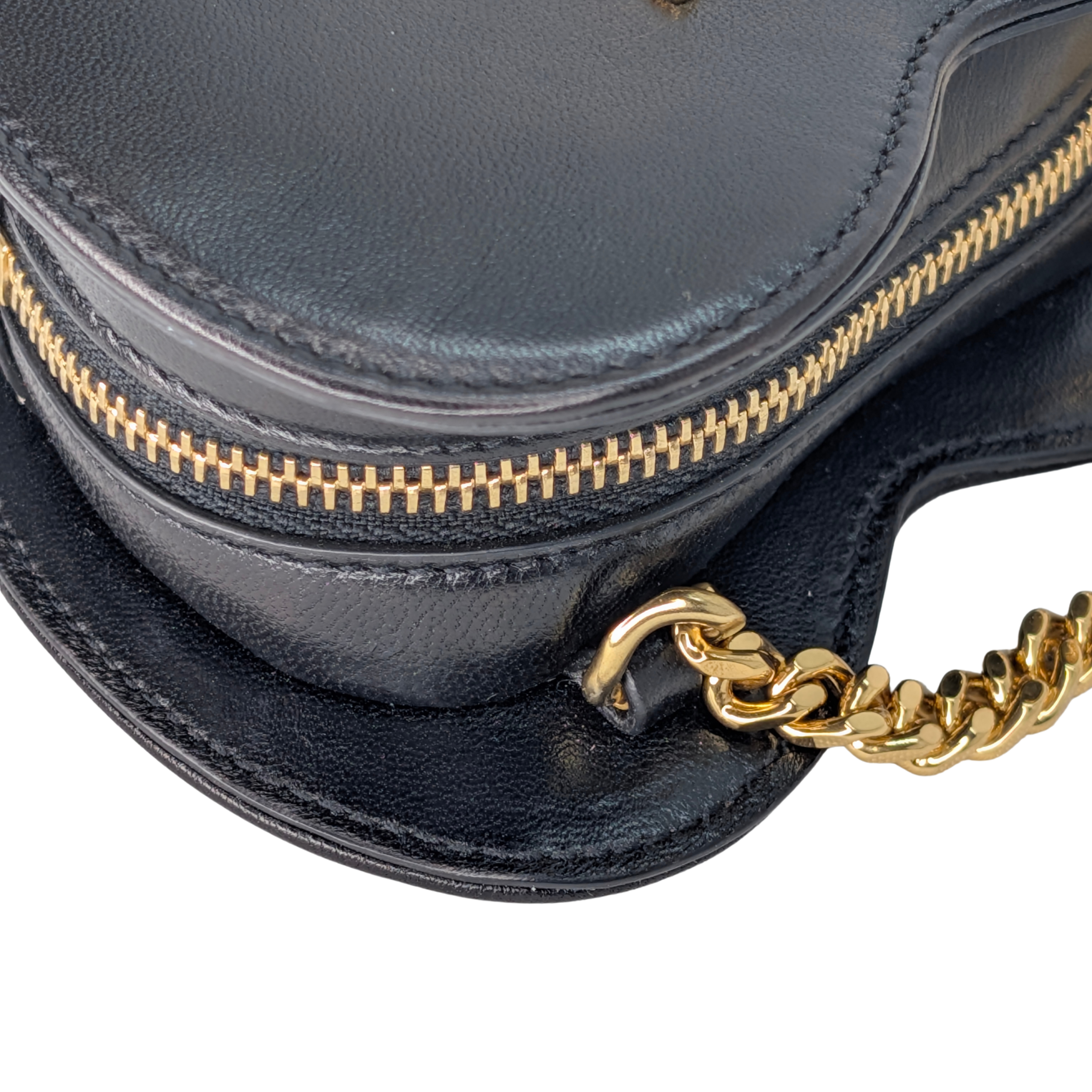 Yves Saint Laurent Mini Love Heart Leather Crossbody Bag Black