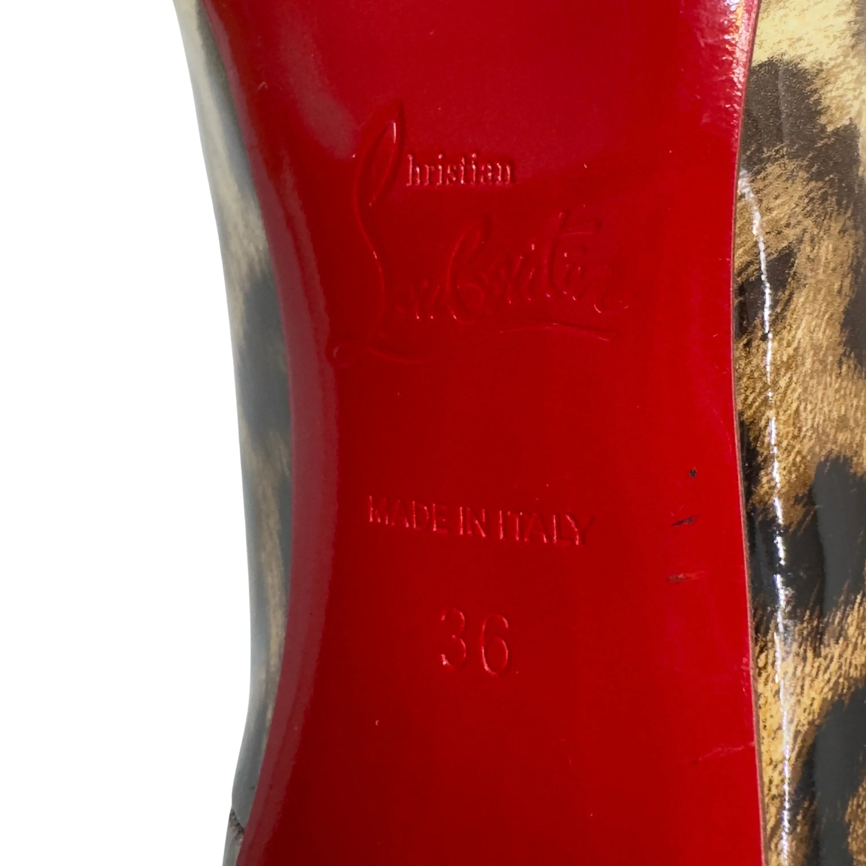 Christian Louboutin White Leopard Print So Kate Pumps 36 - Lost Designer
