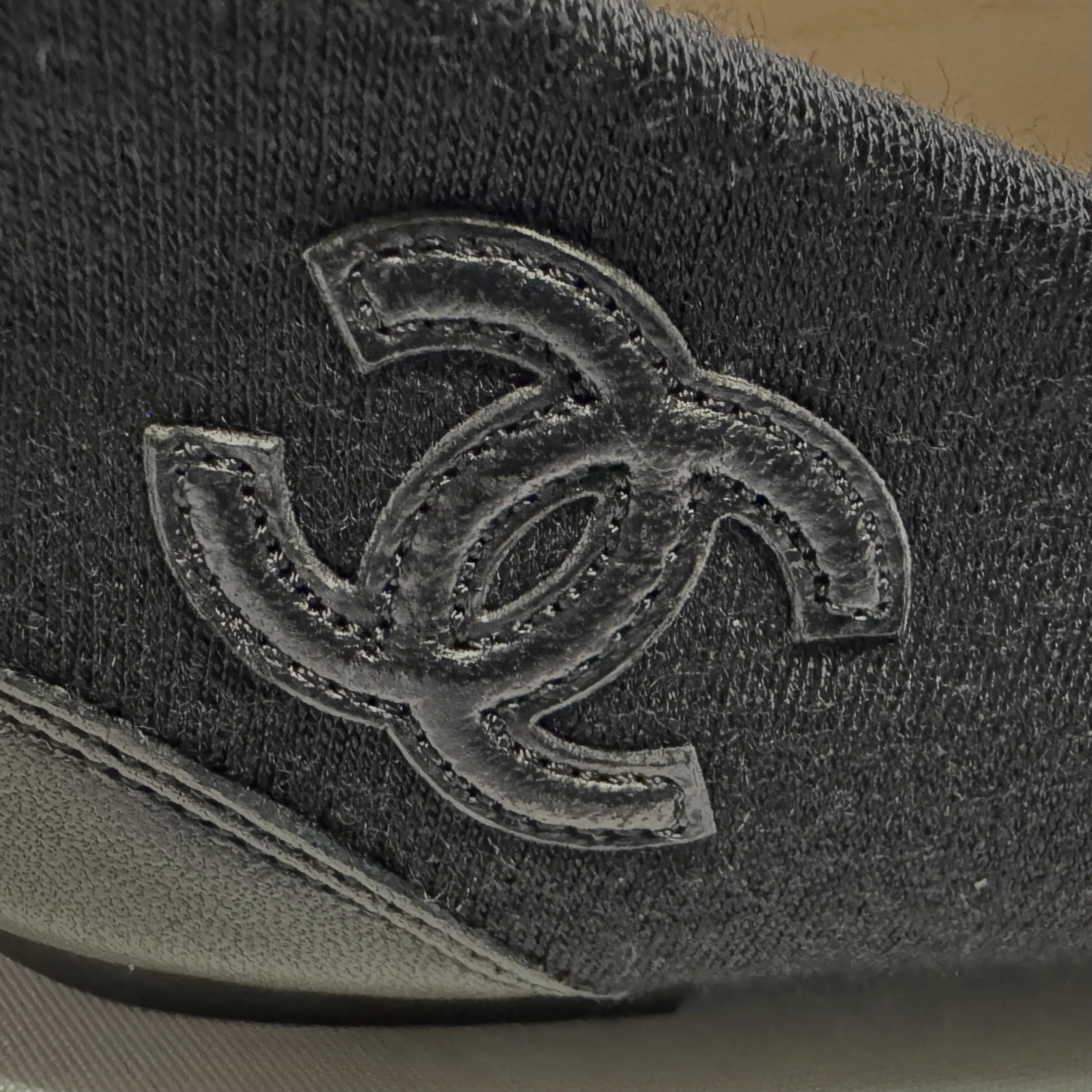 Chanel Ballet Flats Canvas Black 37.5 - Lost Designer