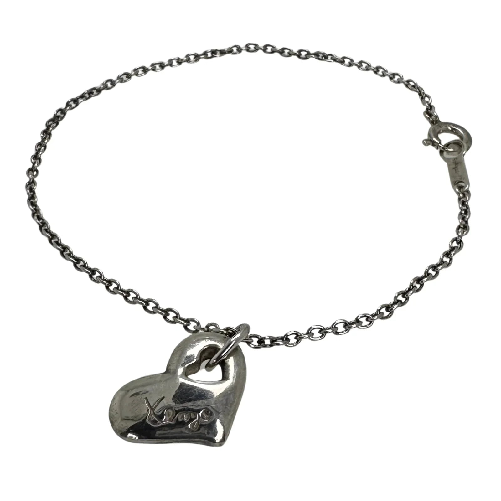 Kenzo Sterling Silver Heart Charm Bracelet