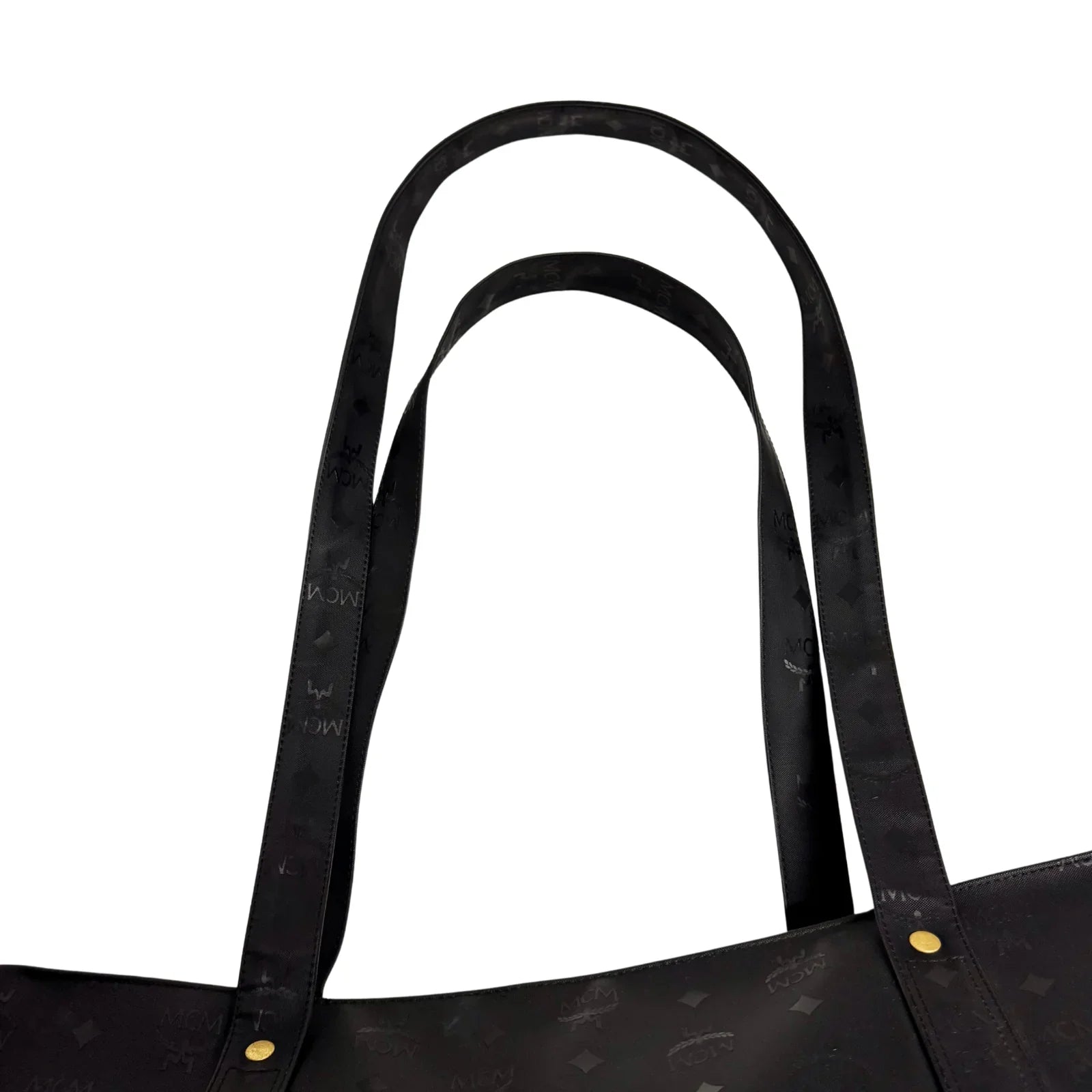 MCM Large Visetos Nylon Tote Bag Black