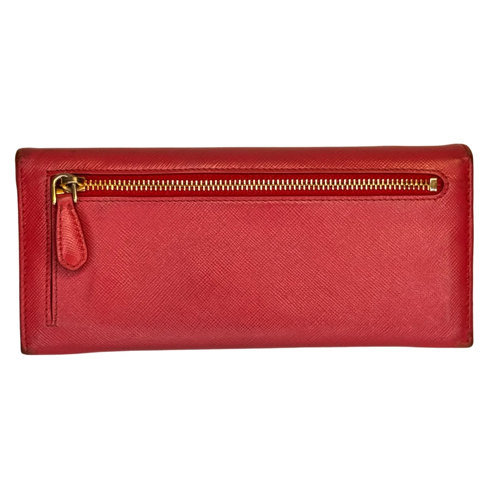 Prada Vitello Daino Continental Flap Wallet in Pink
