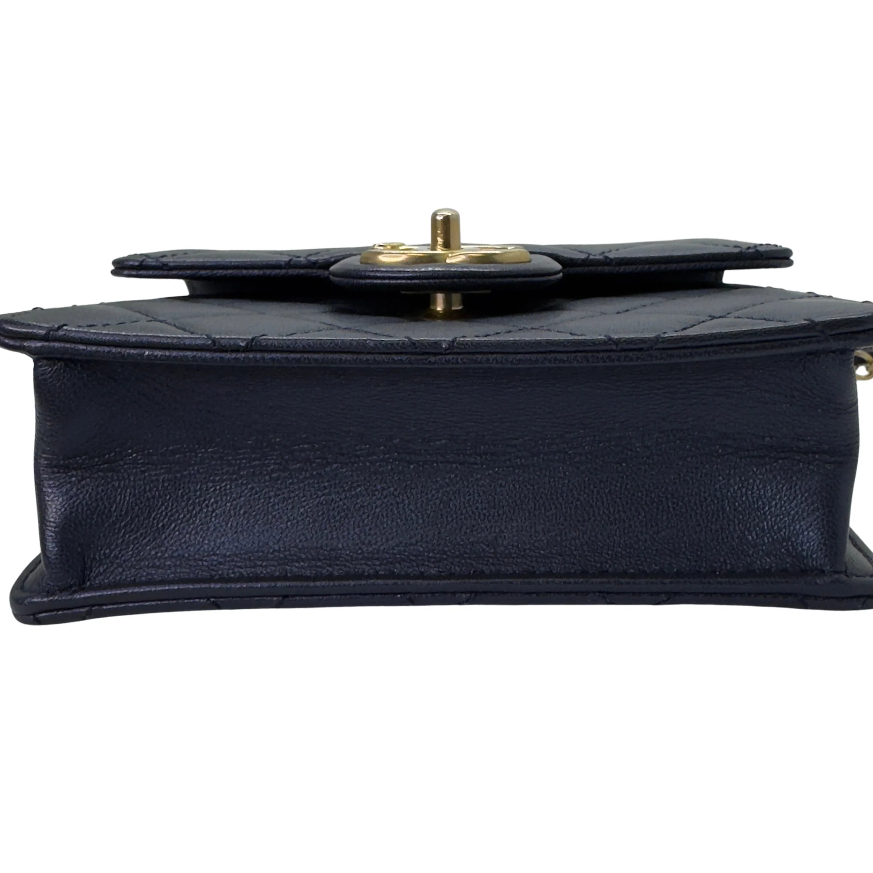 Chanel Iridescent Chic Pearls Lambskin Crossbody Bag Navy Blue - Lost Designer