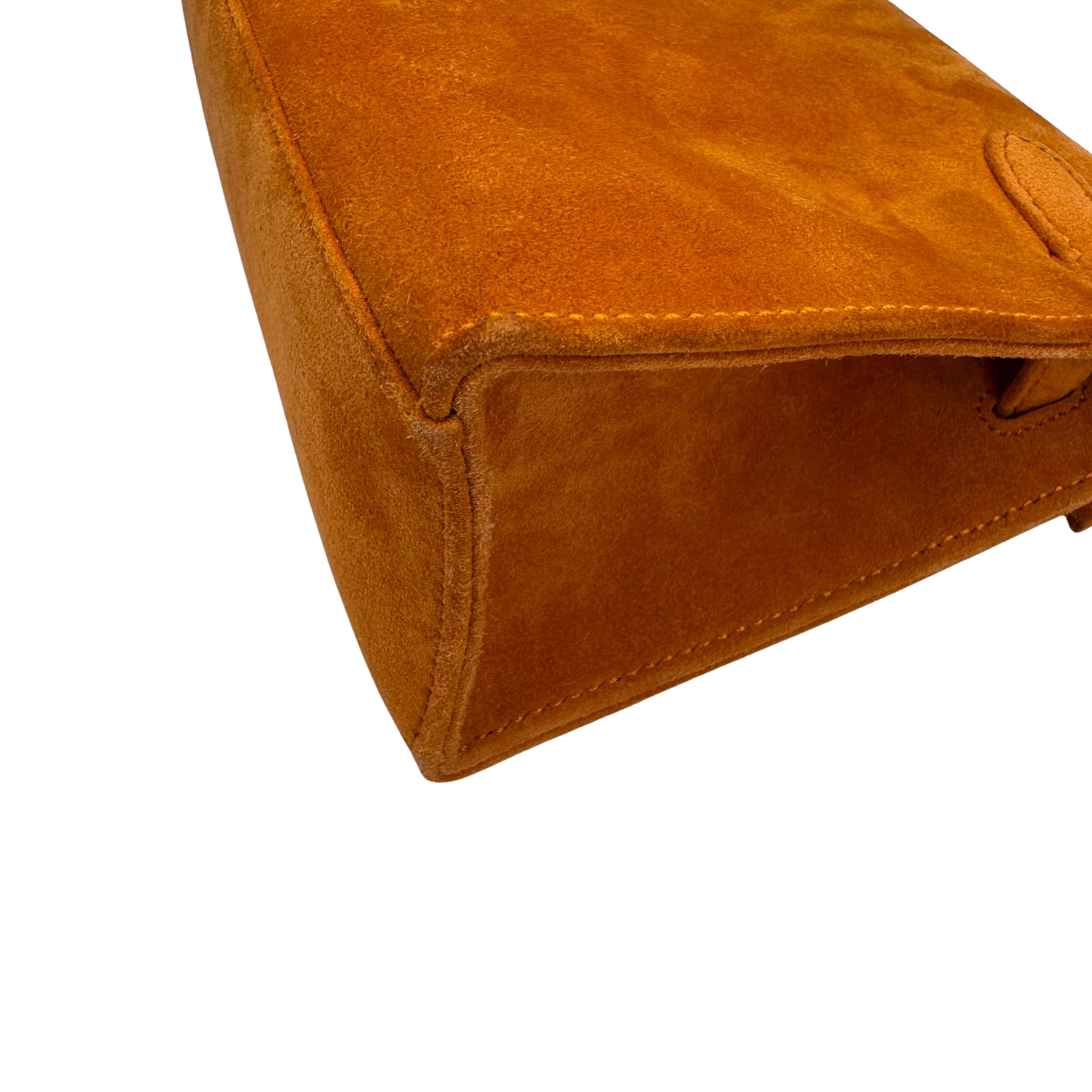 Hermès Kelly Pochette Orange H Veau Doblis Suede PWH ☐ I Stamp