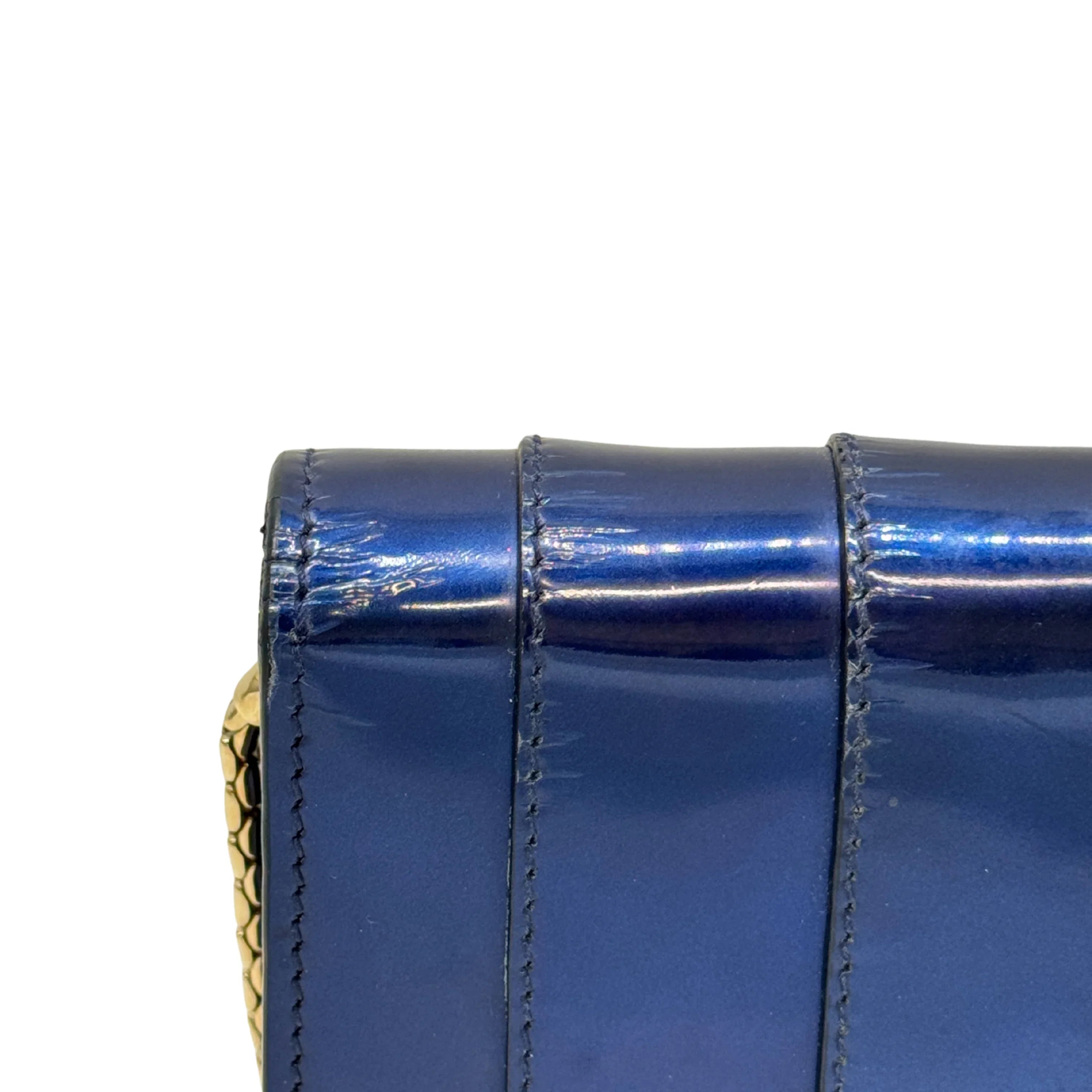 Bvlgari Serpenti Forever Chain Crossbody Bag Navy Blue - Lost Designer