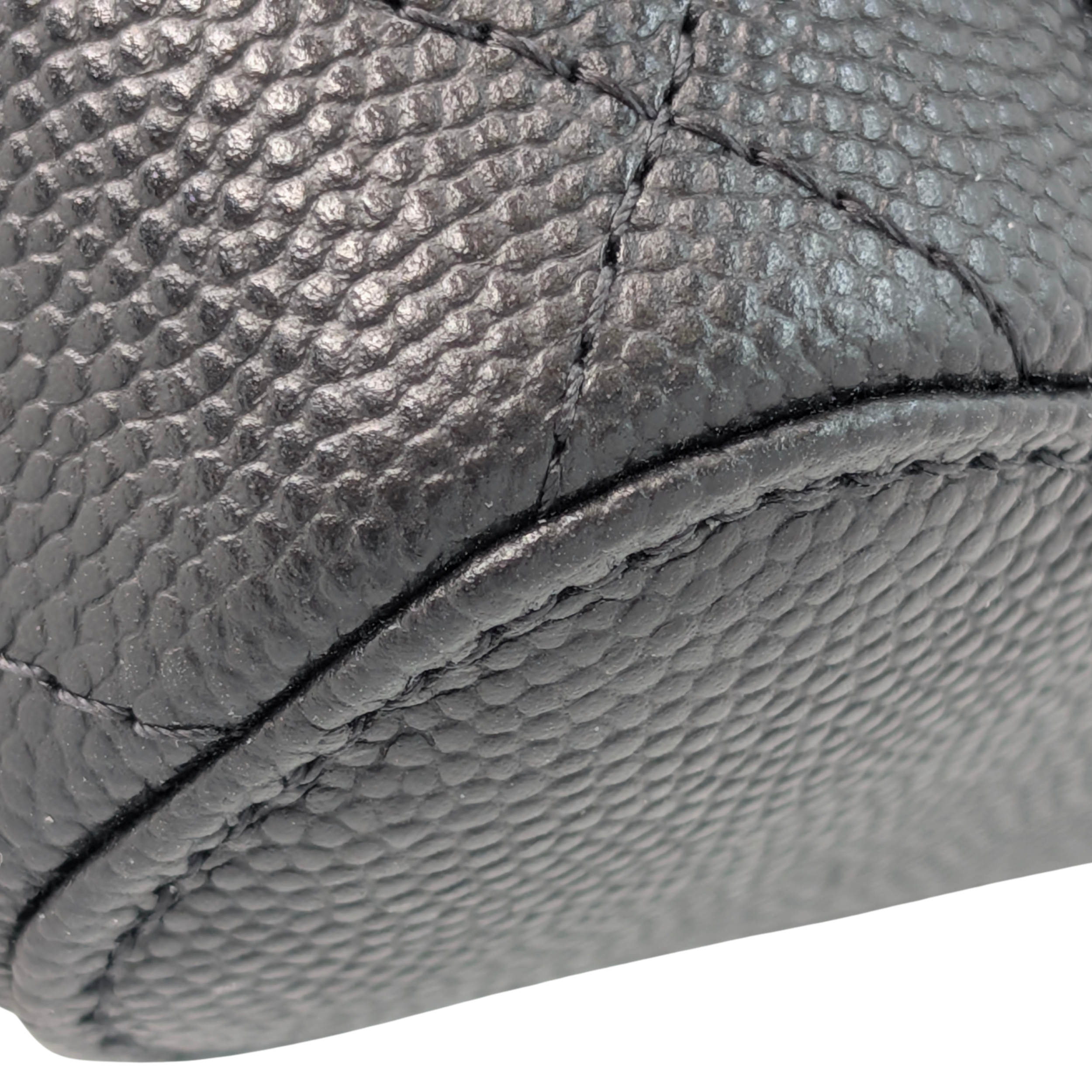 Chanel Caviar Quilted Small Vertical Coco Beauty Vanity Case with Chain Black