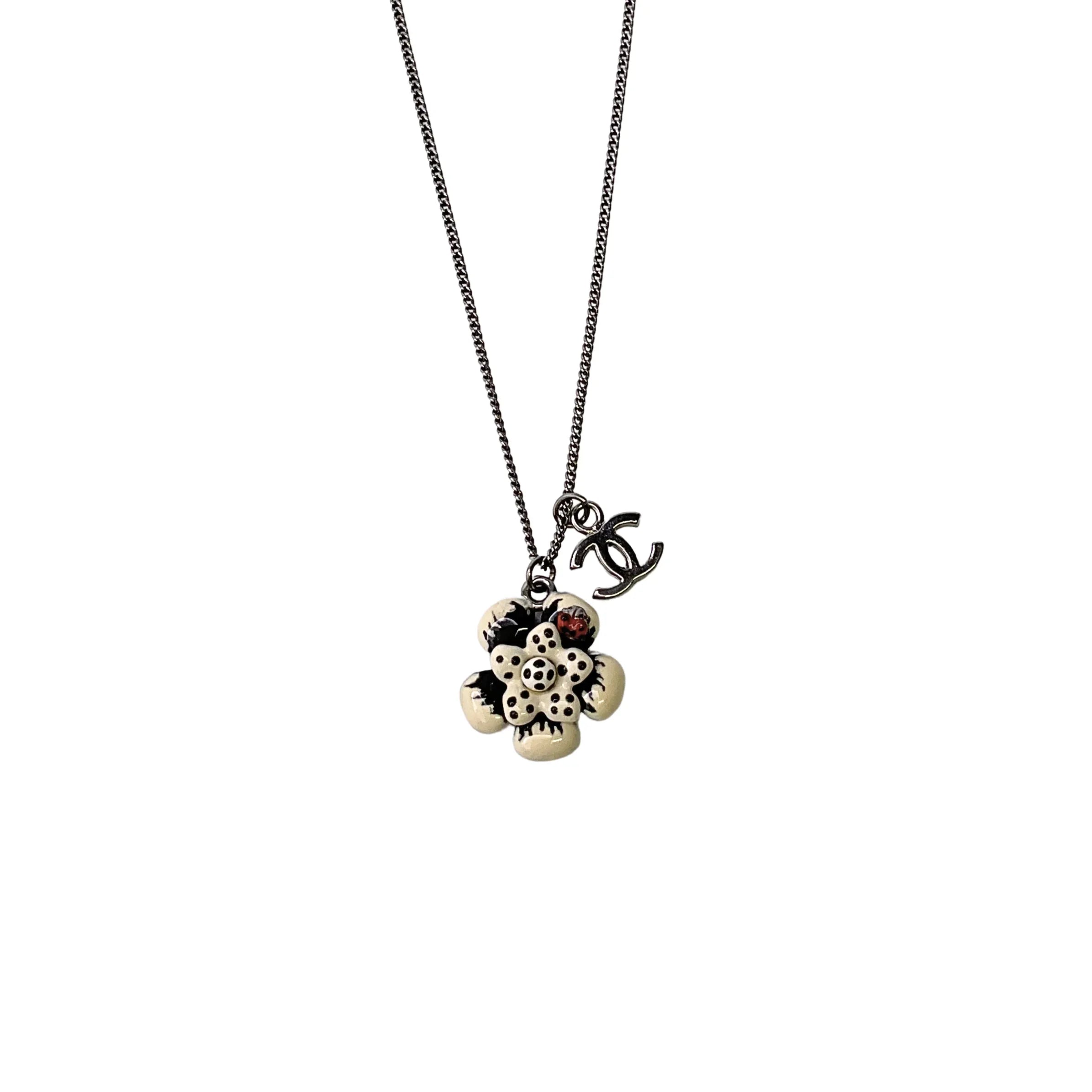 Chanel LadyBug Flower Necklace CC Logo - Lost Designer