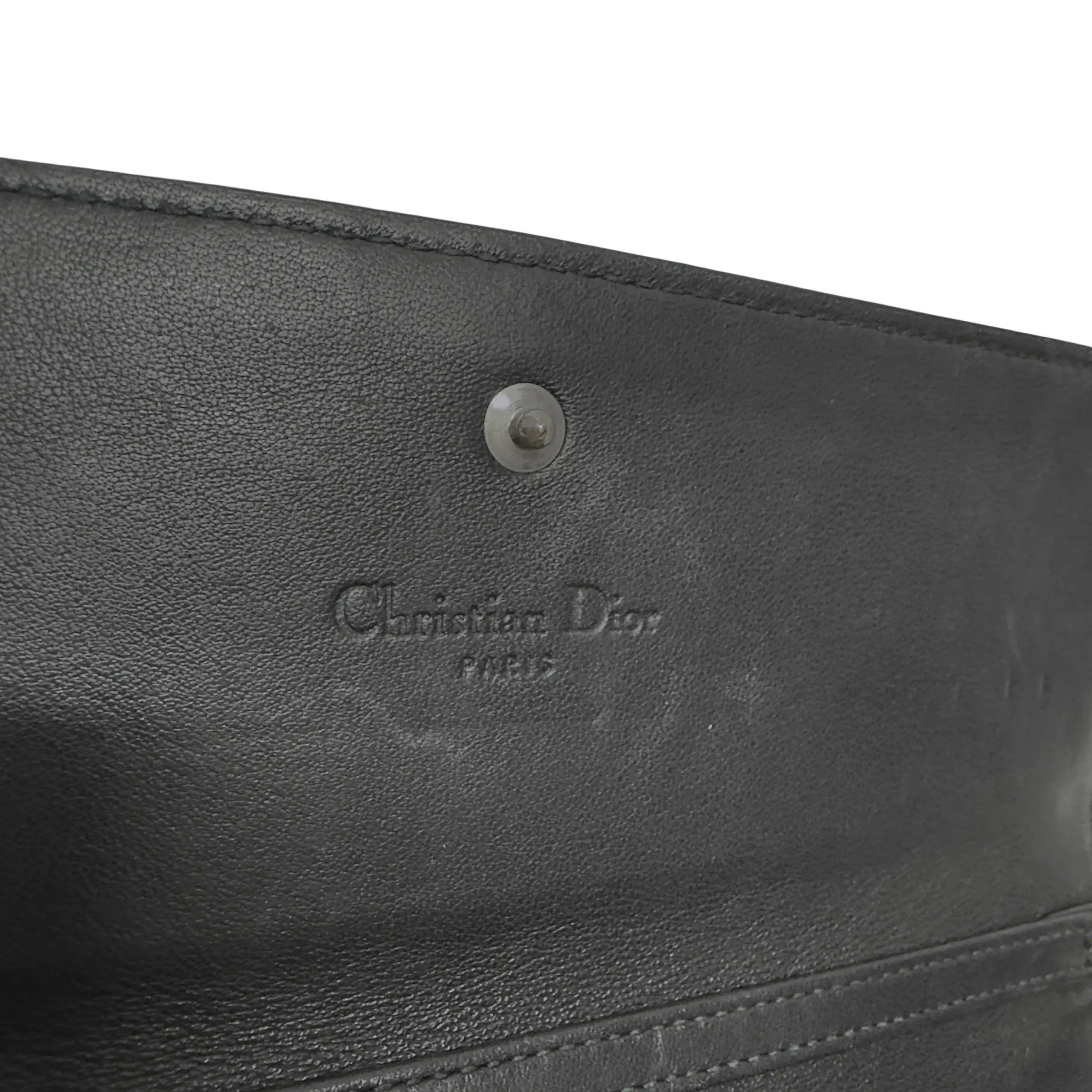 Dior Patent Leather Long Wallet With Chain Black - Lost Designer