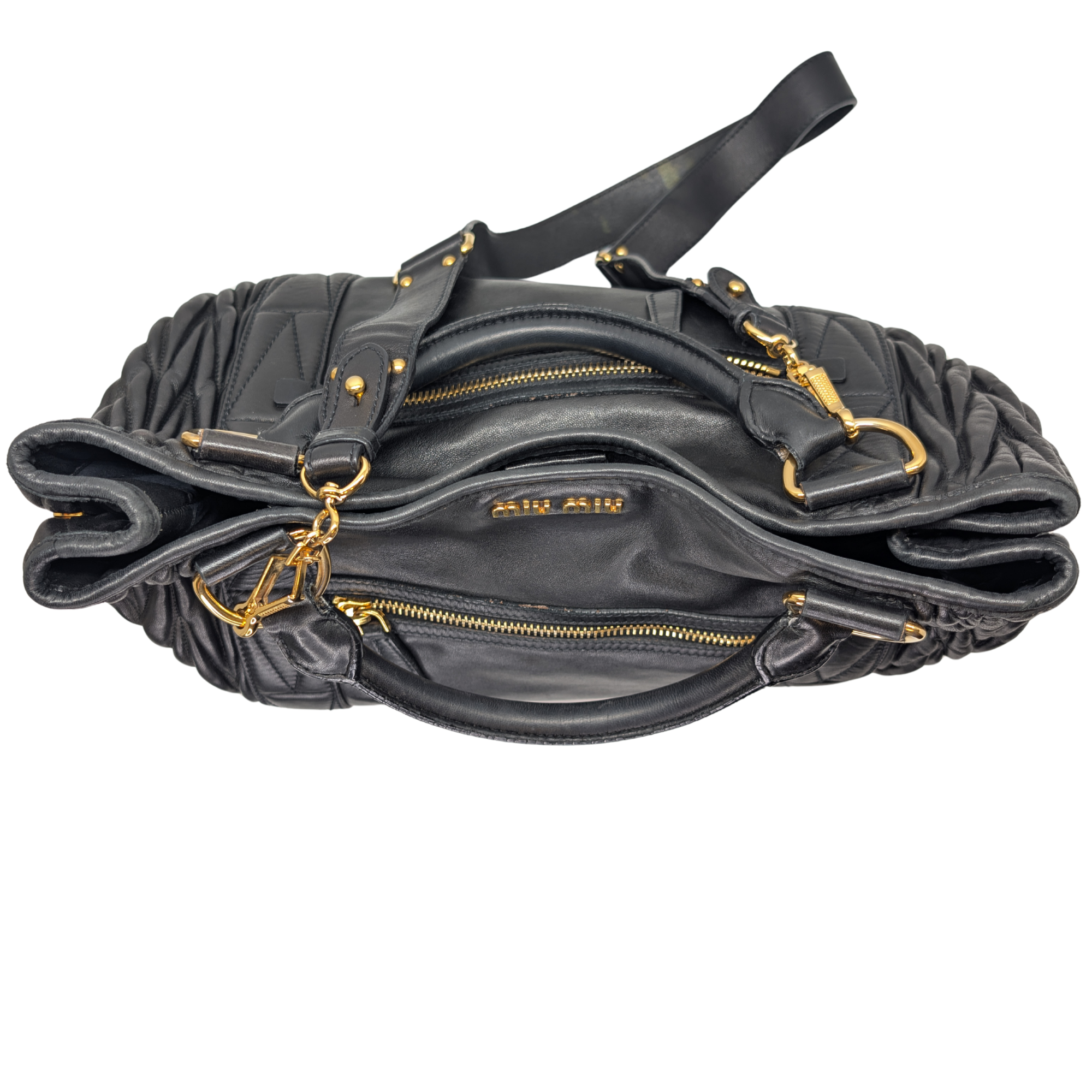 Miu Miu Matelasse Tote Bag Black - Lost Designer