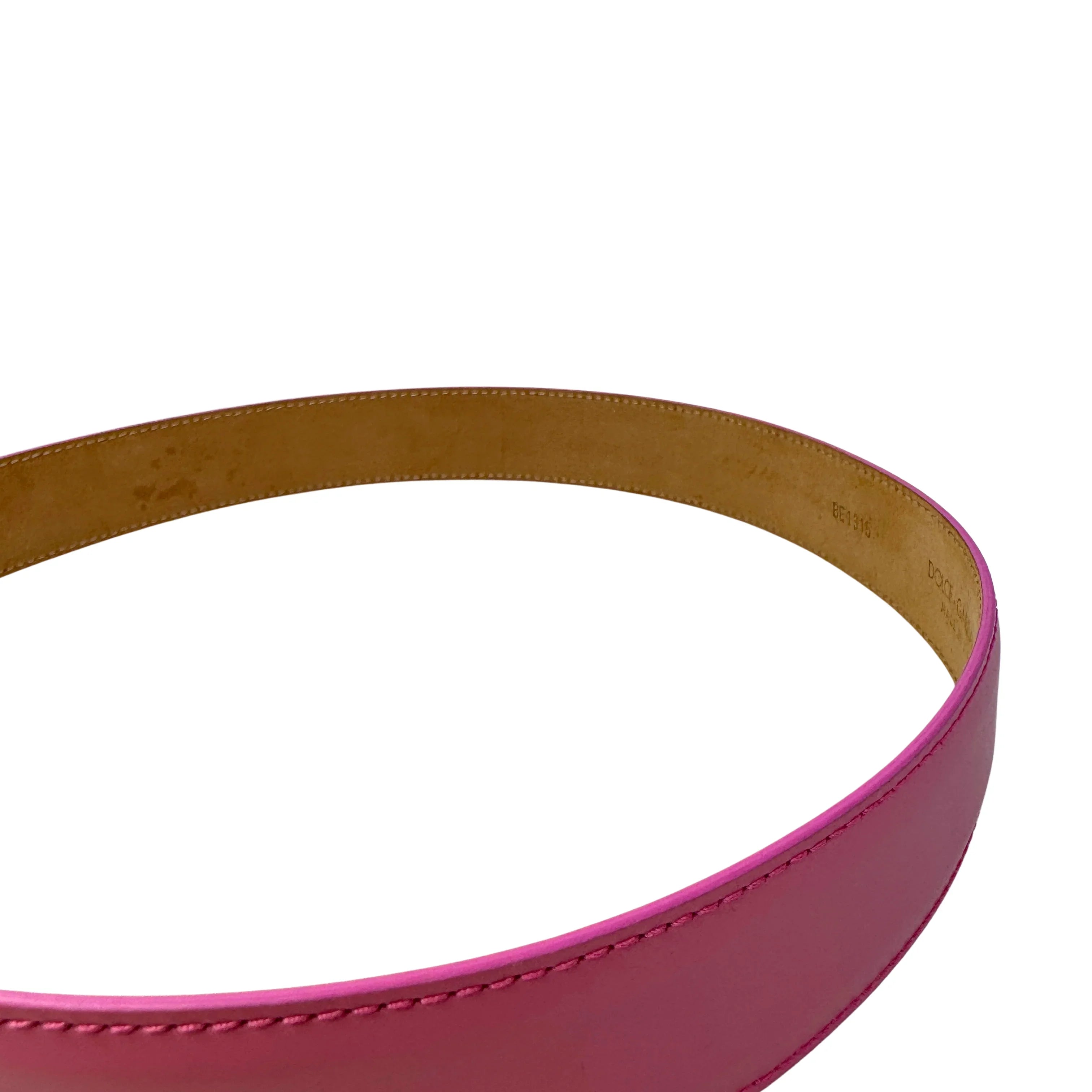 Dolce & Gabbana Devotion Belt Leather Pink - Lost Designer