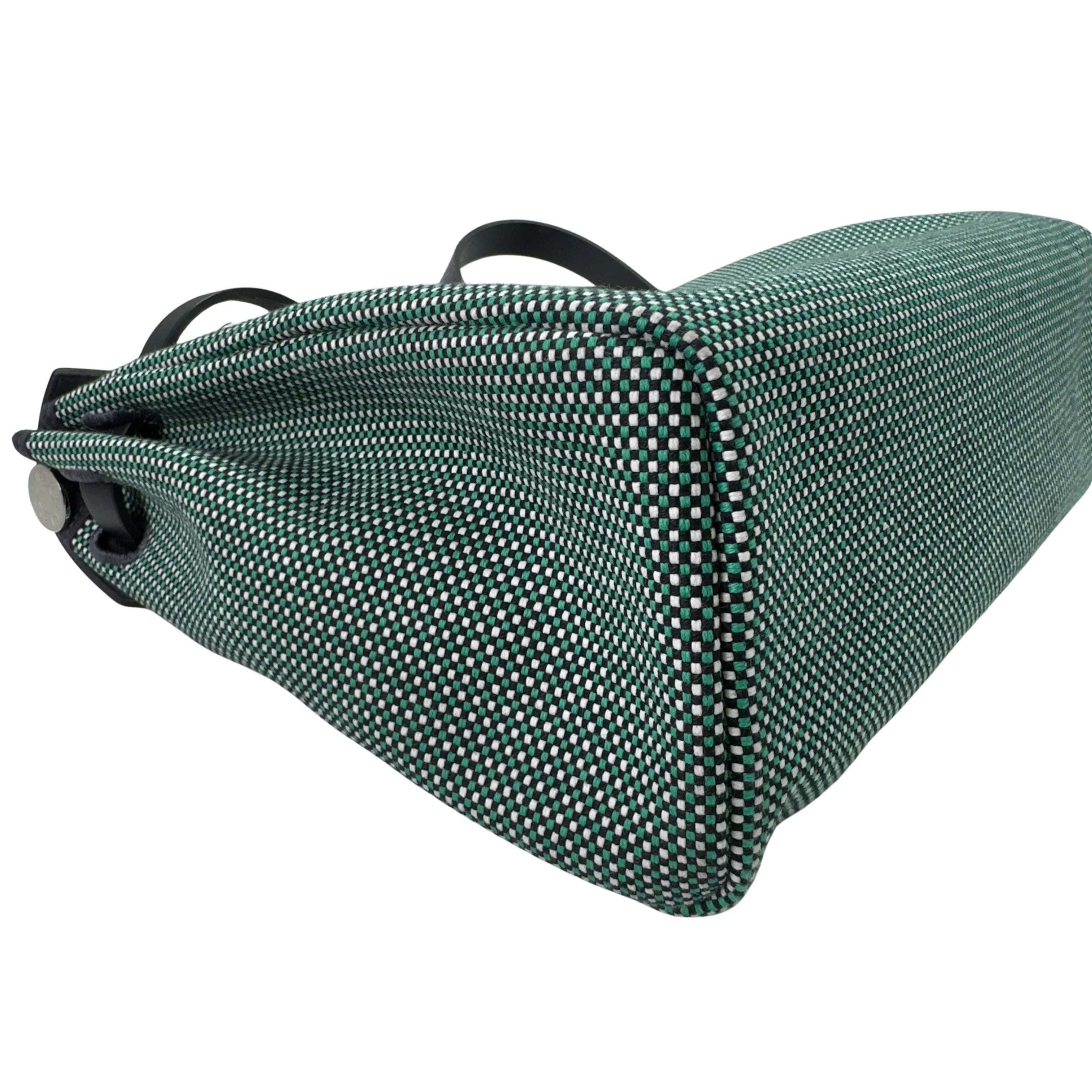 Hermés Herbag Zip 31 Criss Viking Quadrille Dark Green/Navy - Lost Designer