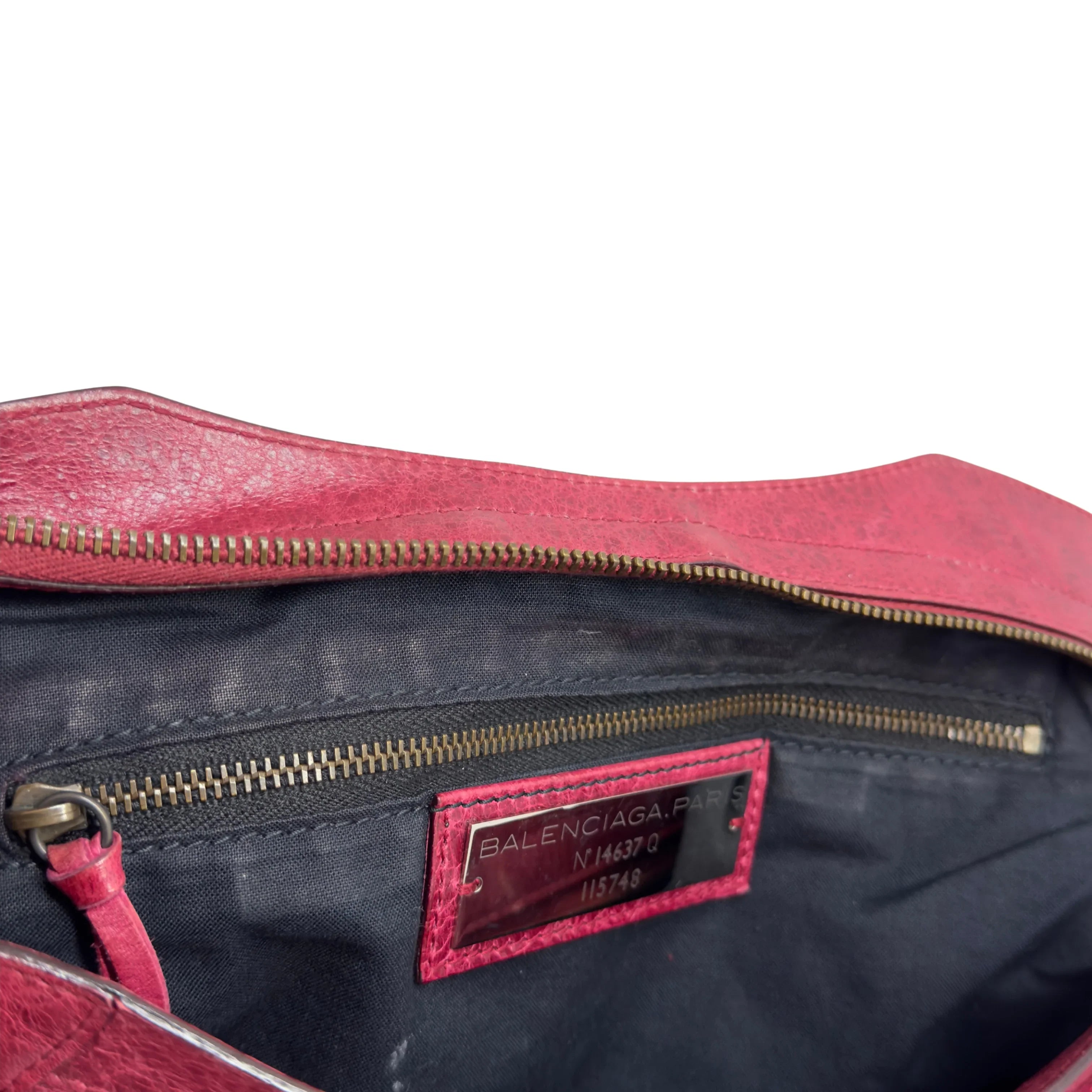 Balenciaga City Bag Small Leather Wine Red - Lost Designer