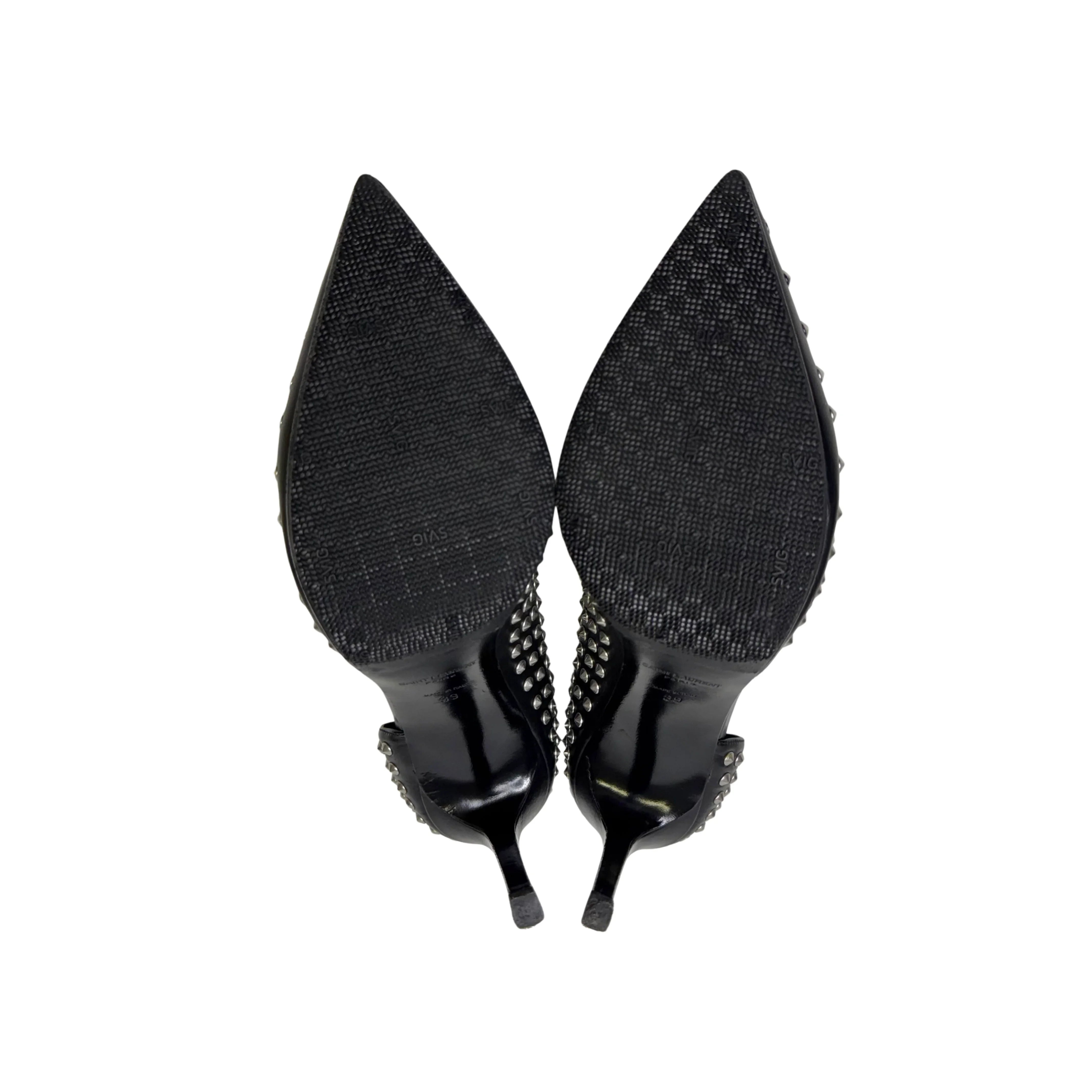 Yves Saint Laurent Leather Printed Rock stud D'Orsay Pumps
