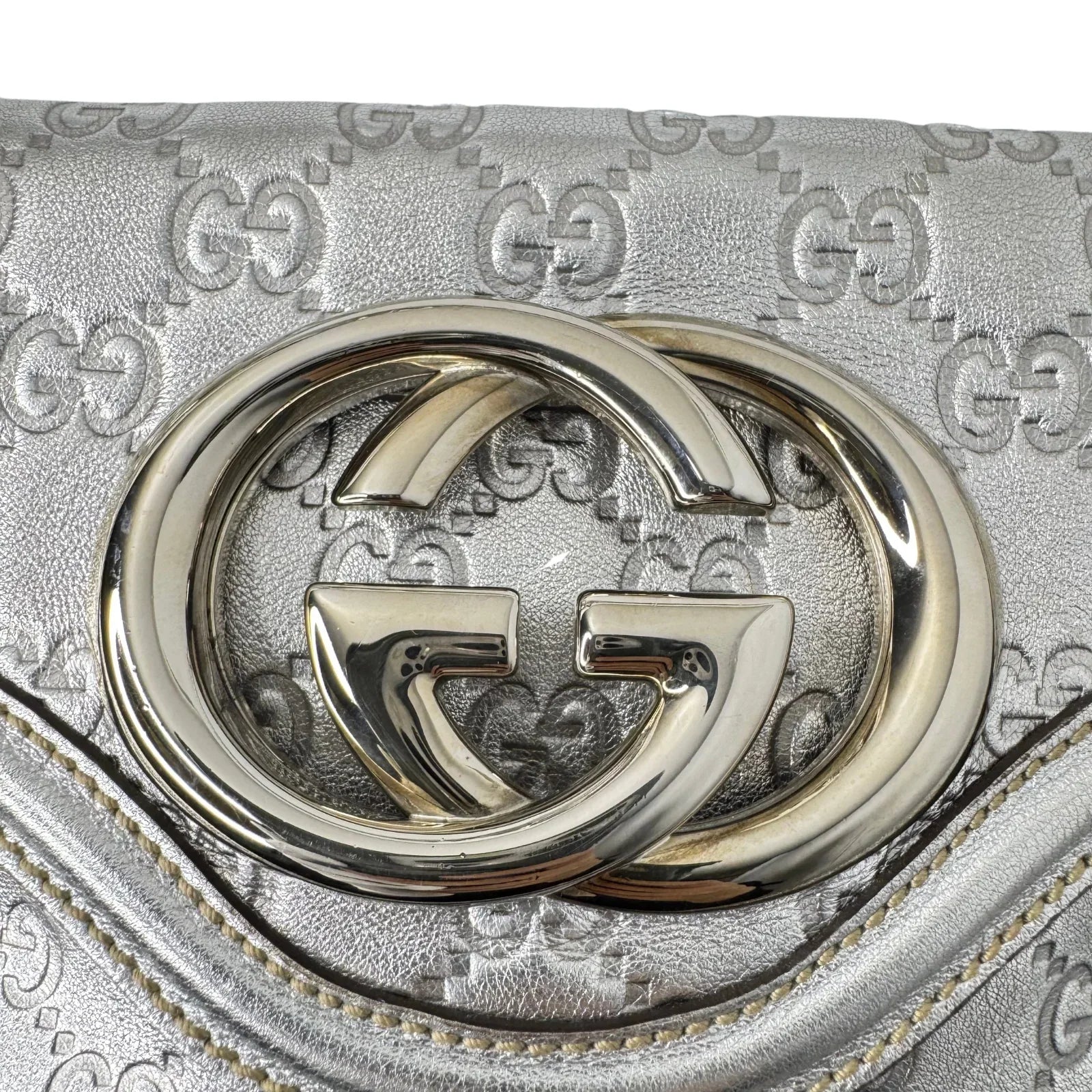 Gucci Guccissima Small Britt Tassel Shoulder Bag – Silver
