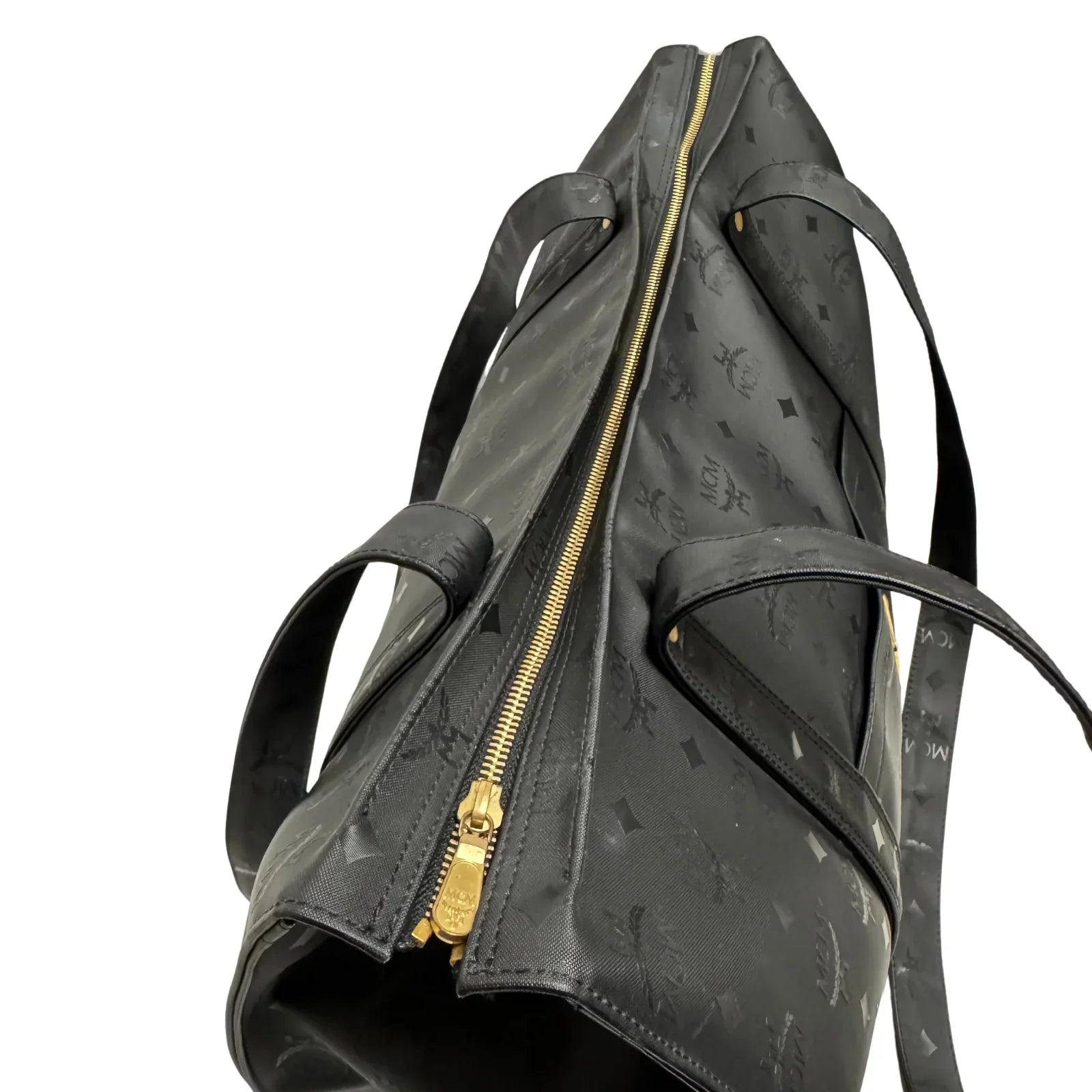 MCM Large Visetos Nylon Tote Bag Black