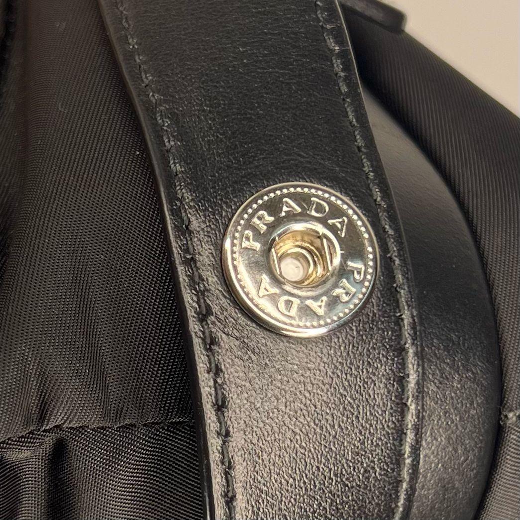 Prada Nylon Crossbody Bag with Flap Closure – Black