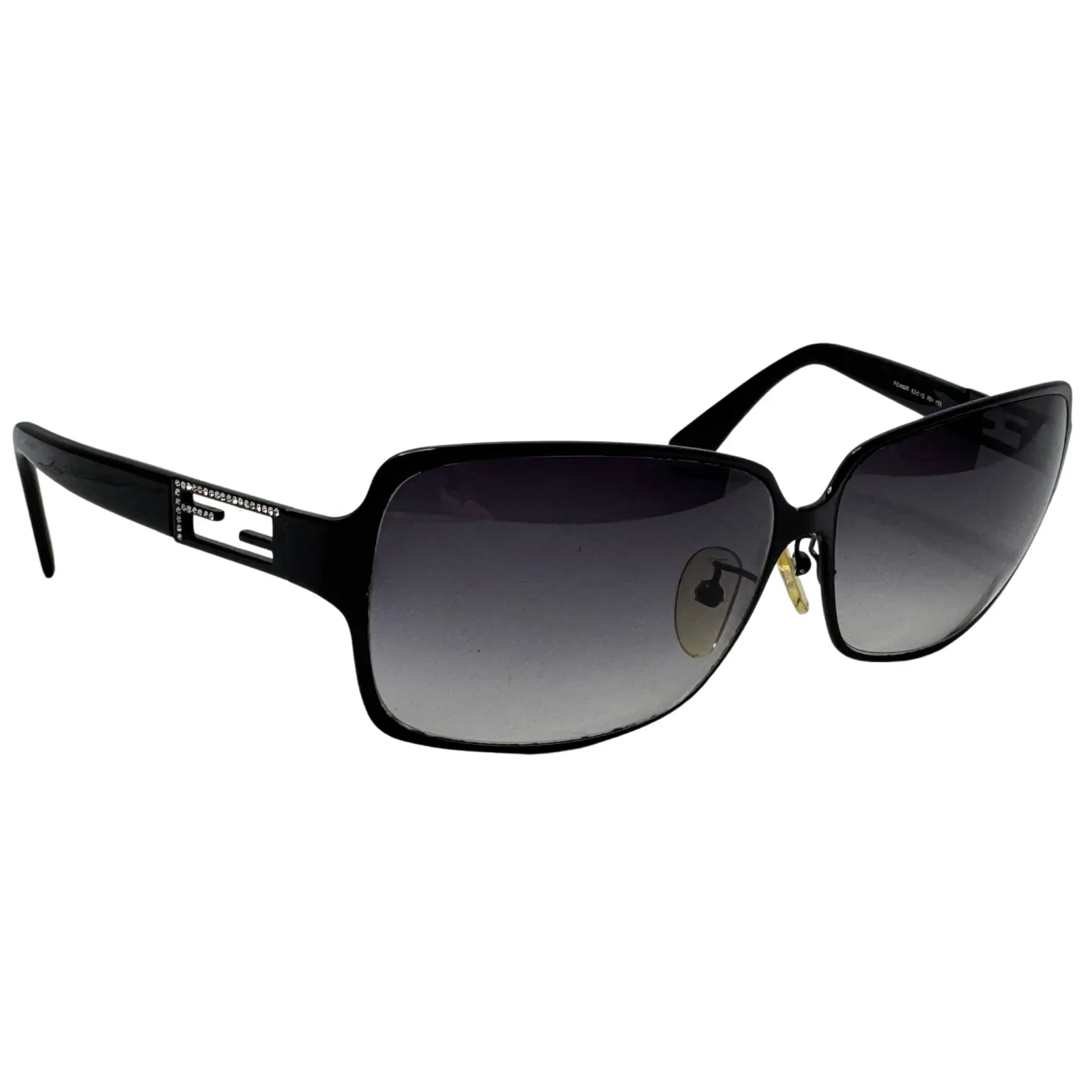 Fendi Black Rhinestone Angular Frame Sunglasses