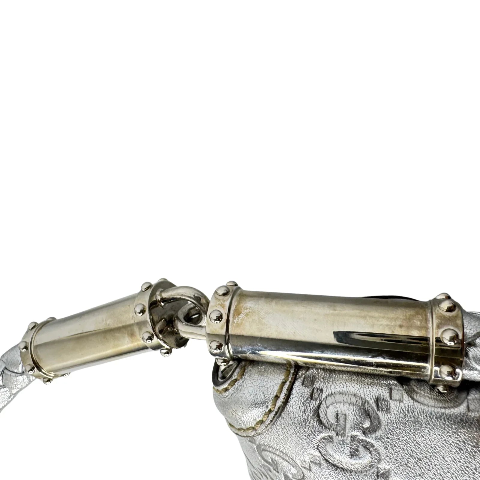 Gucci Guccissima Small Britt Tassel Shoulder Bag – Silver