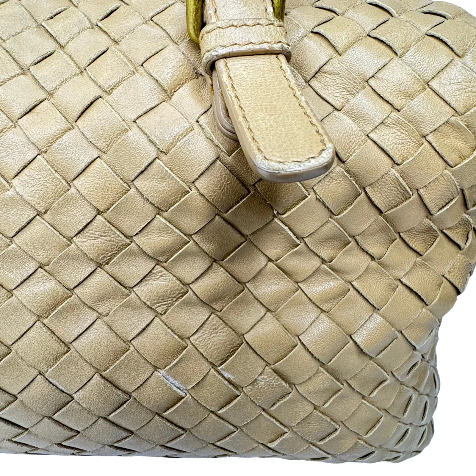 Bottega Veneta Nappa Intrecciato Padlock Montaigne Moutarde Beige Bag