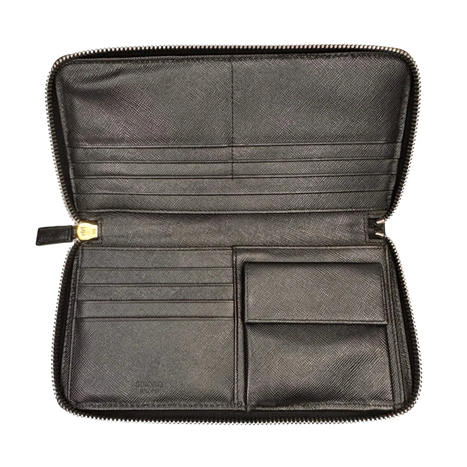 Prada Saffiano Leather Zip-Around Long Wallet – Nero Black