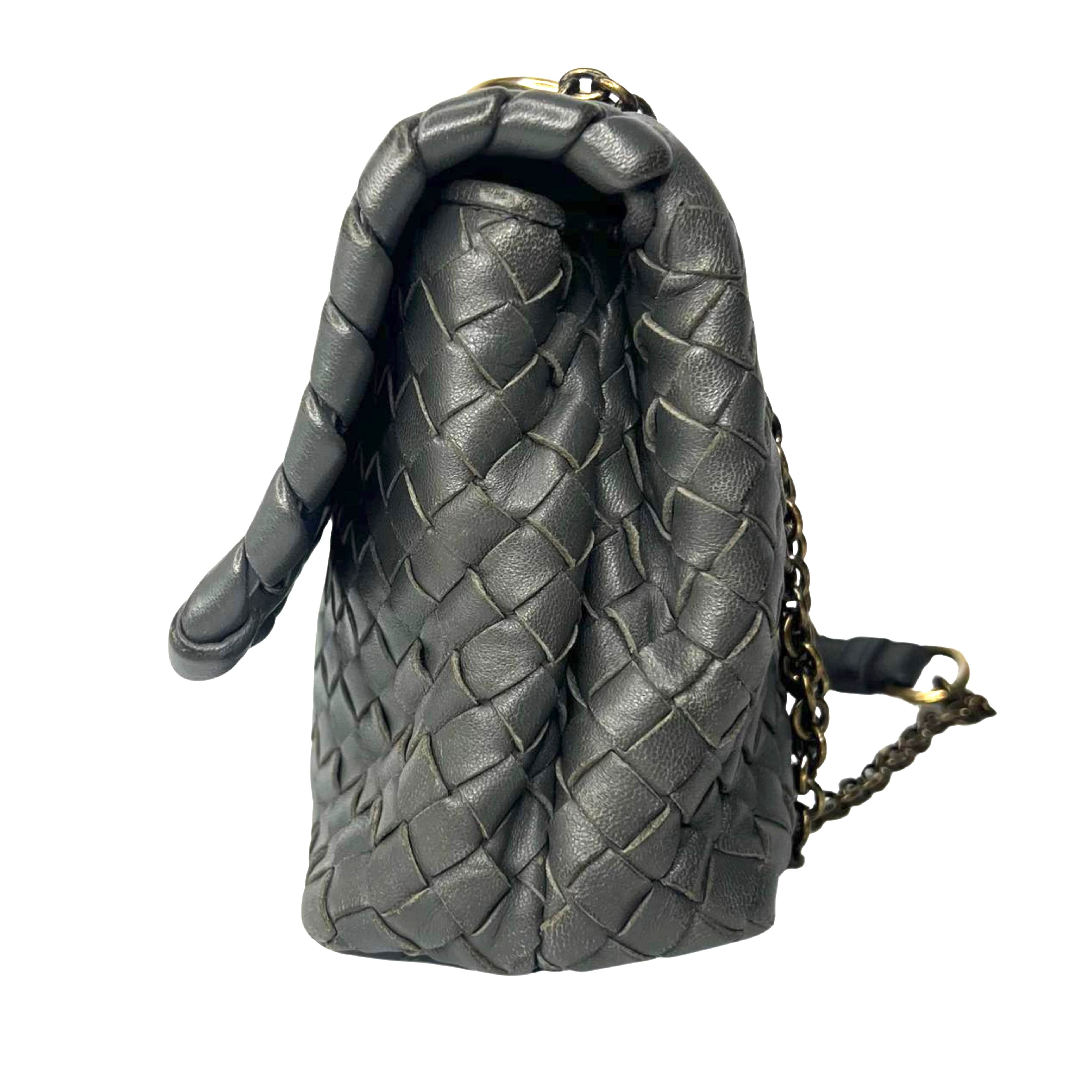Bottega Veneta Nappa Intrecciato Medium Olimpia Bag – Steel Grey