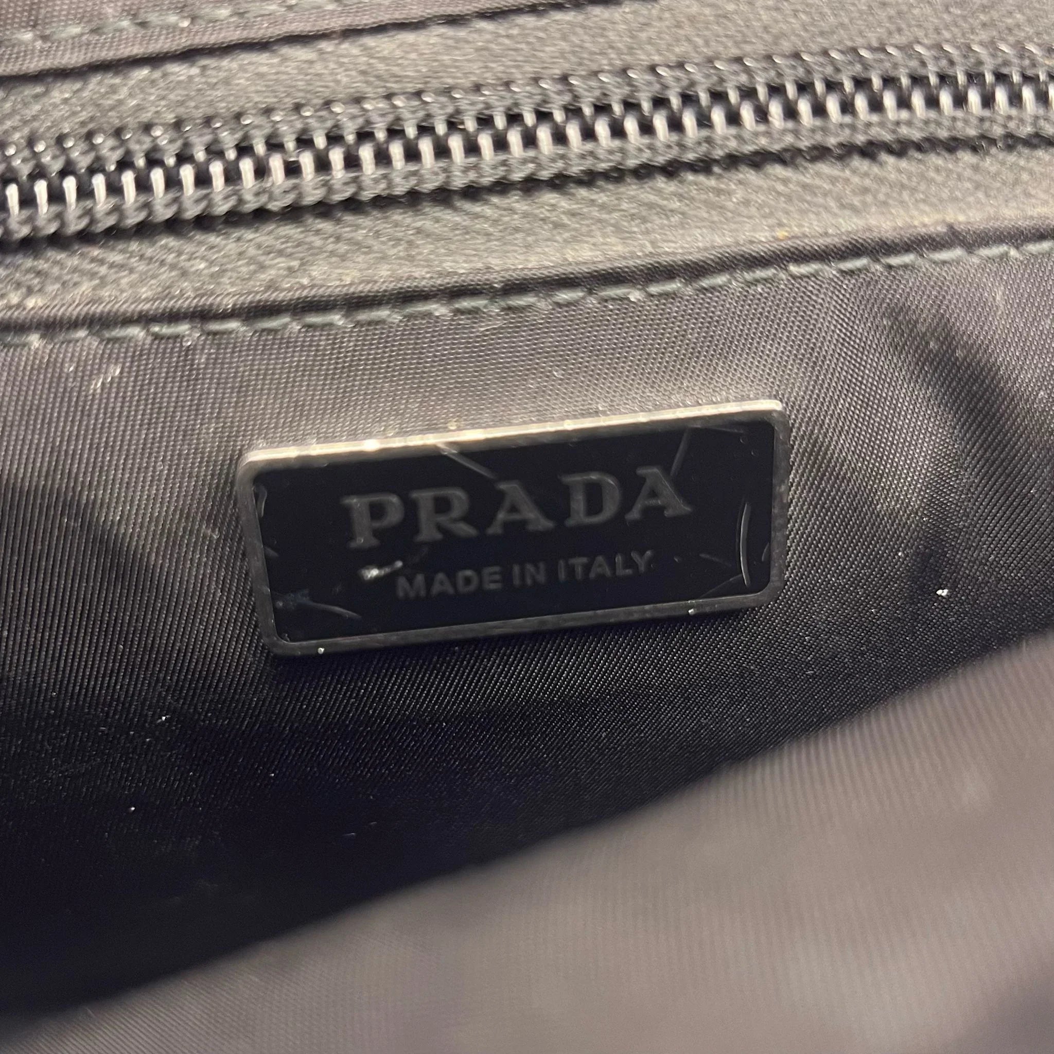 Prada Nylon Crossbody Bag with Flap Closure – Black