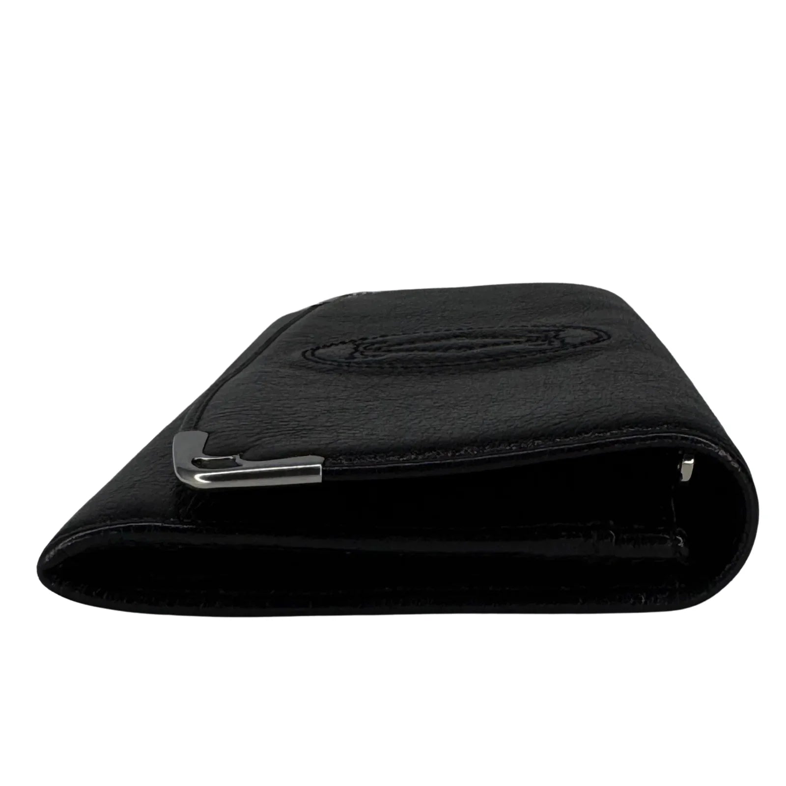 Cartier Black Leather Long Folding Wallet - Lost Designer