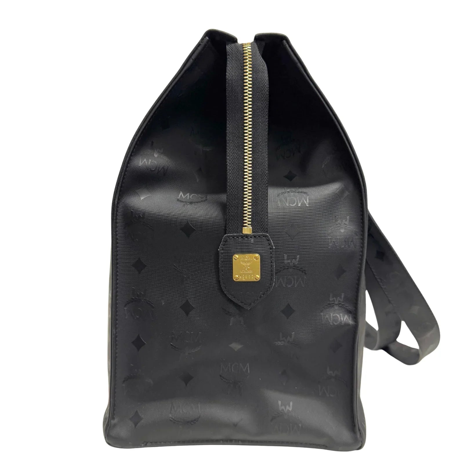 MCM Large Visetos Nylon Tote Bag Black