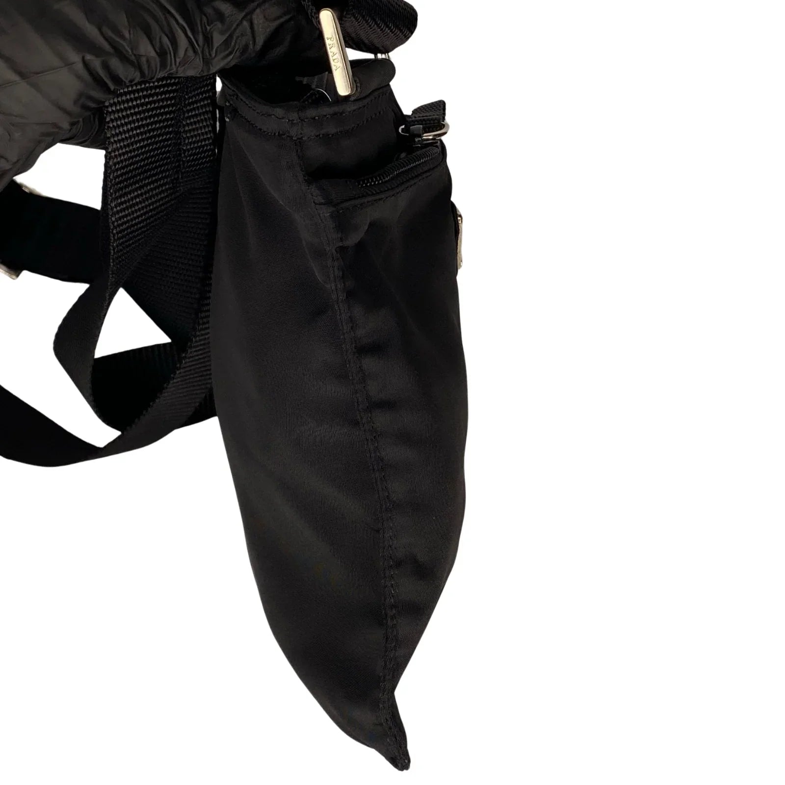 Prada Black Nylon Crossbody Messenger Black Bag