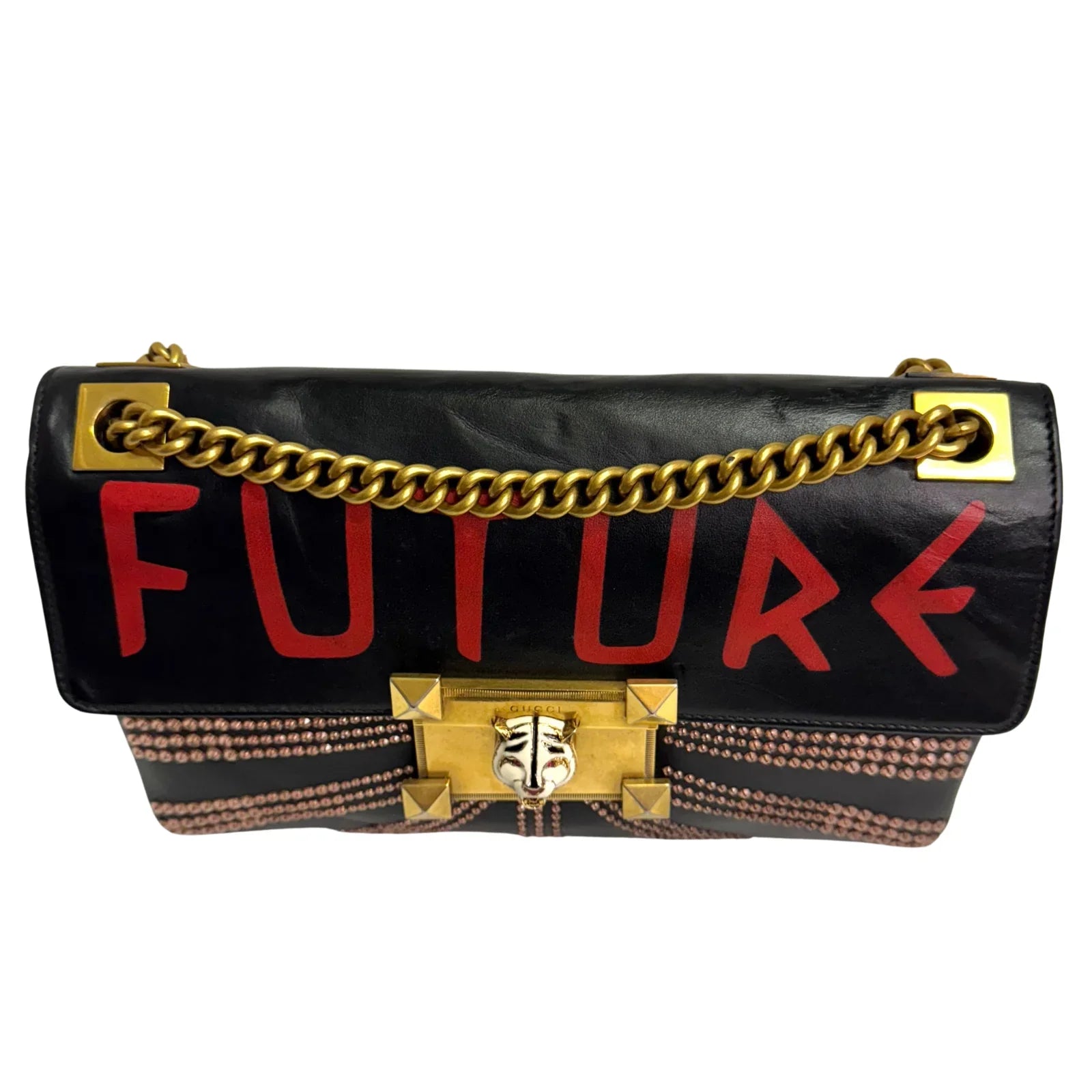 Gucci Osiride Future Embellished Leather Bag Black