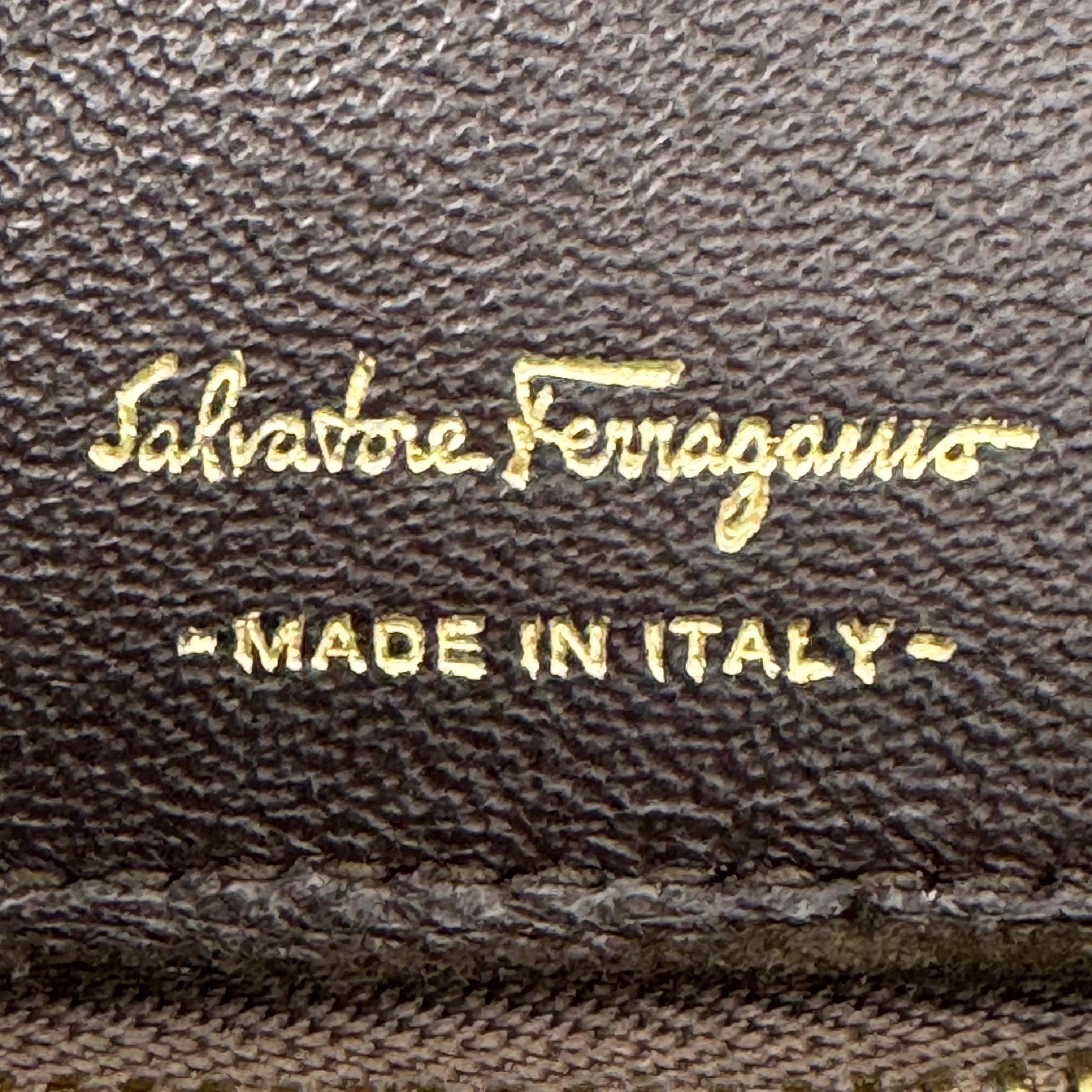 Salvatore Ferragamo Dark Brown Leather Long Wallet - Lost Designer