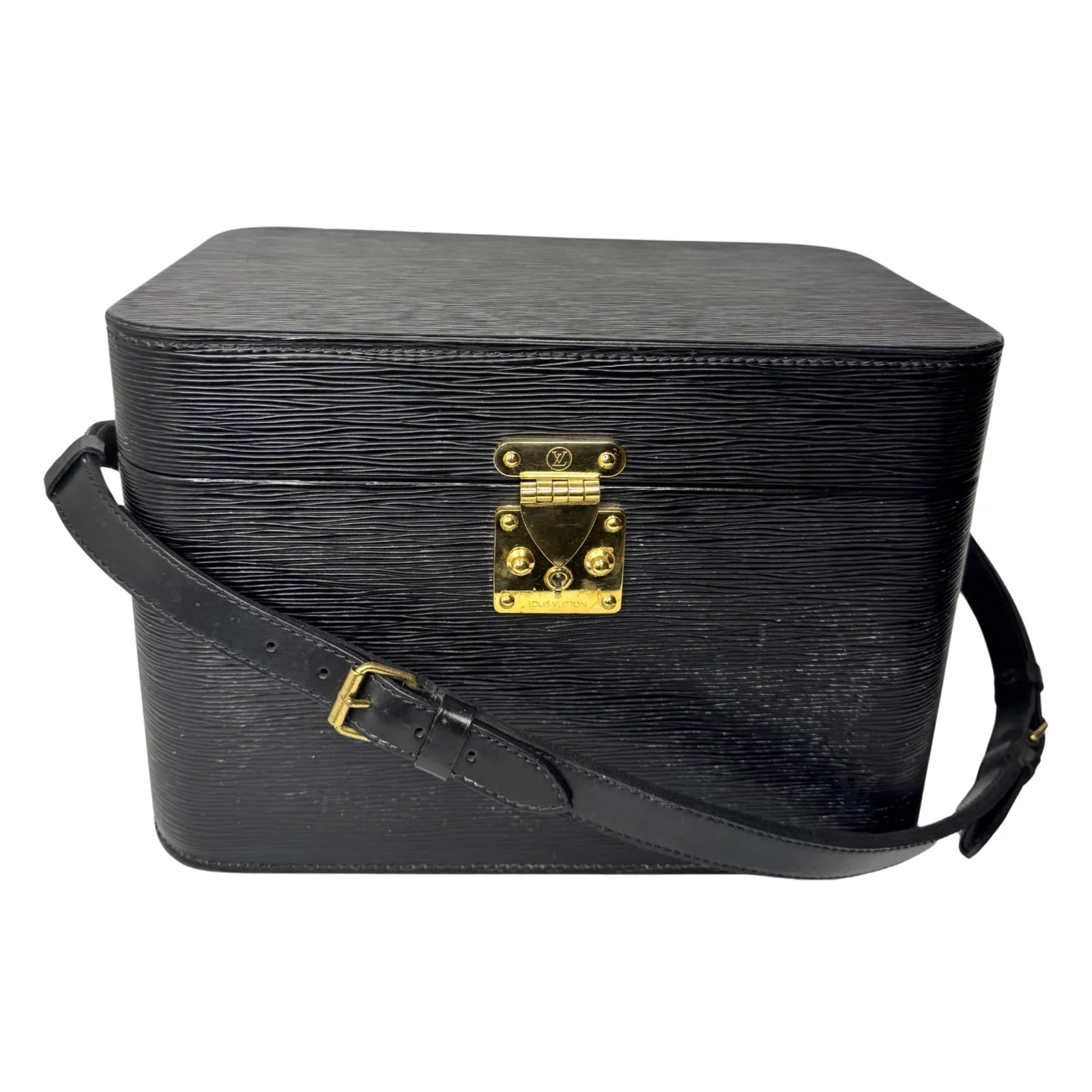 Louis Vuitton Black Epi Leather Train Case Luggage bag Black