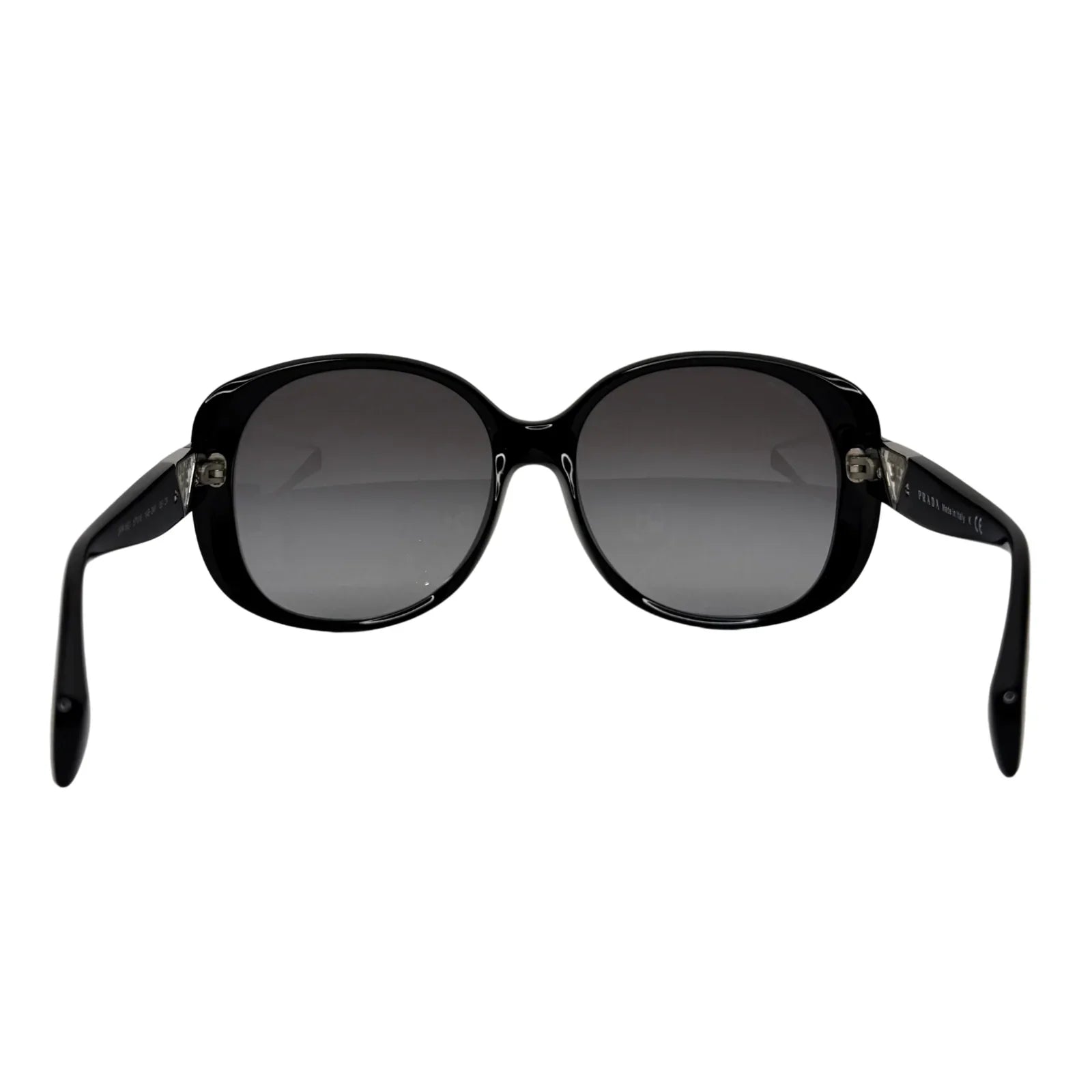 Prada SPR 150 Black Acetate Oversized Round Sunglasses