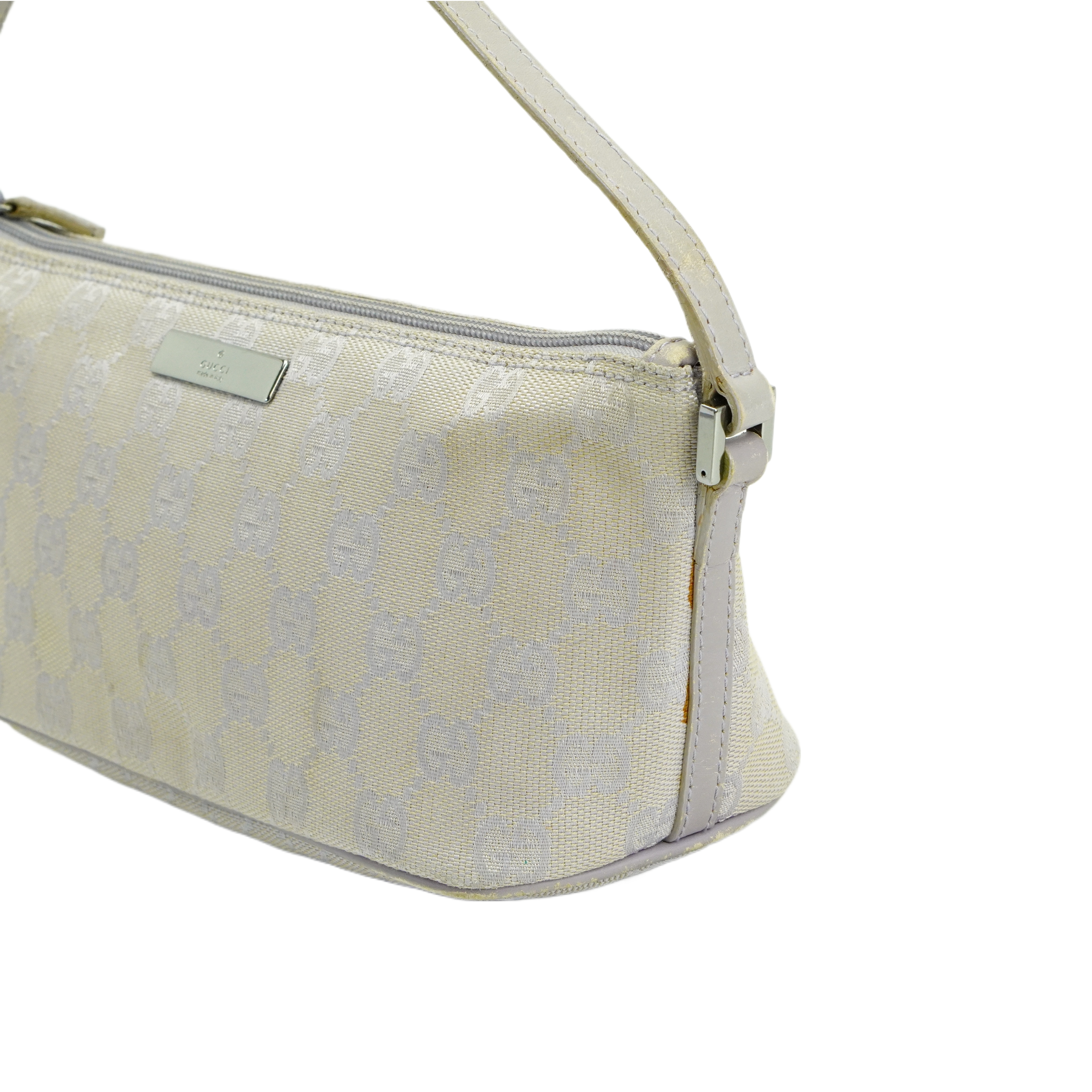 Gucci Grey GG Monogram Boat Pochette Bag
