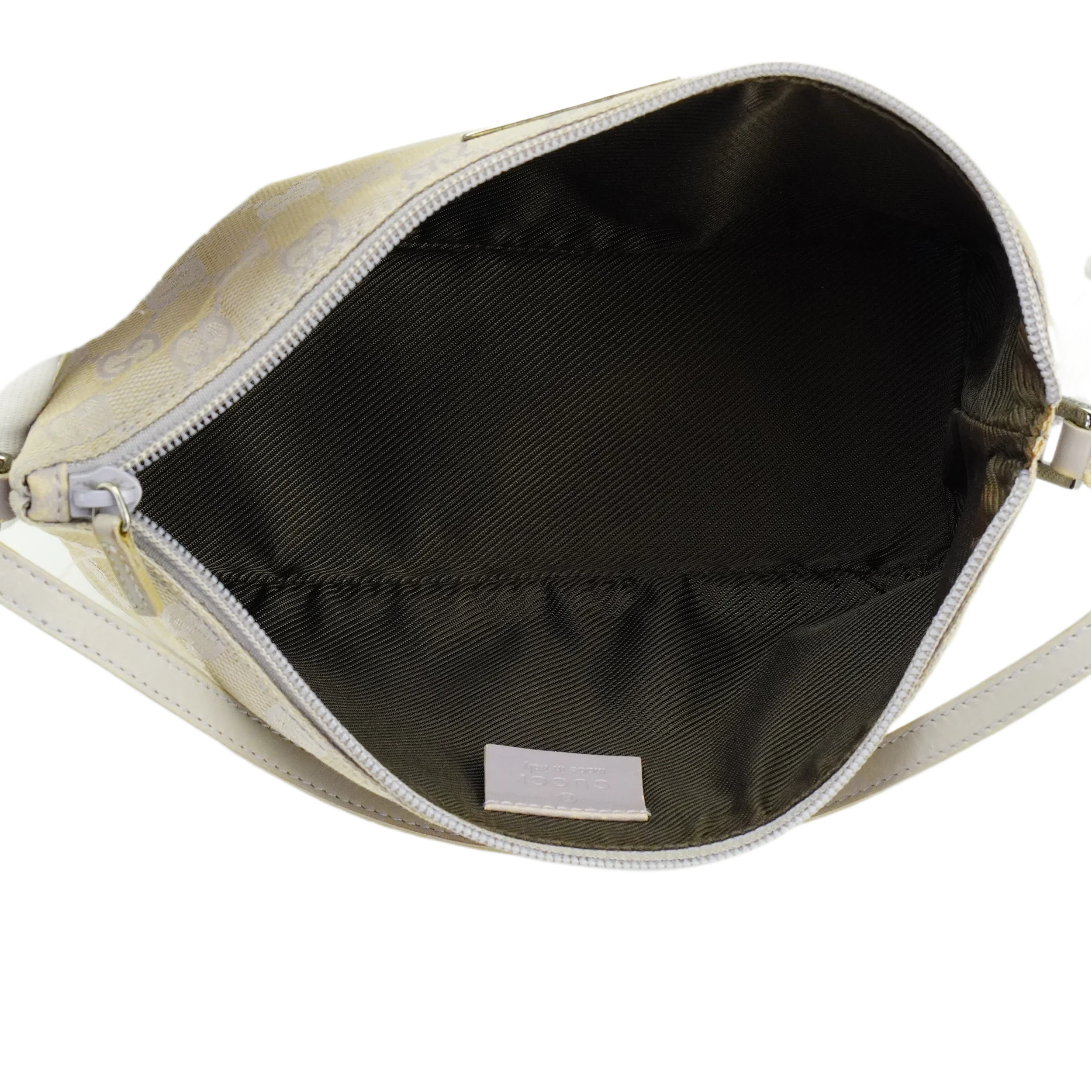 Gucci Grey GG Monogram Boat Pochette Bag