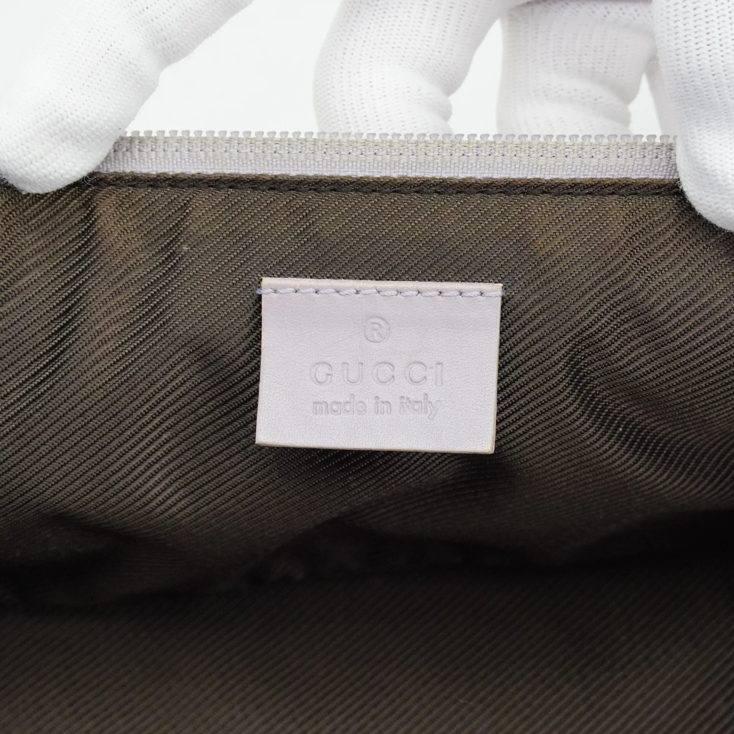 Gucci Grey GG Monogram Boat Pochette Bag